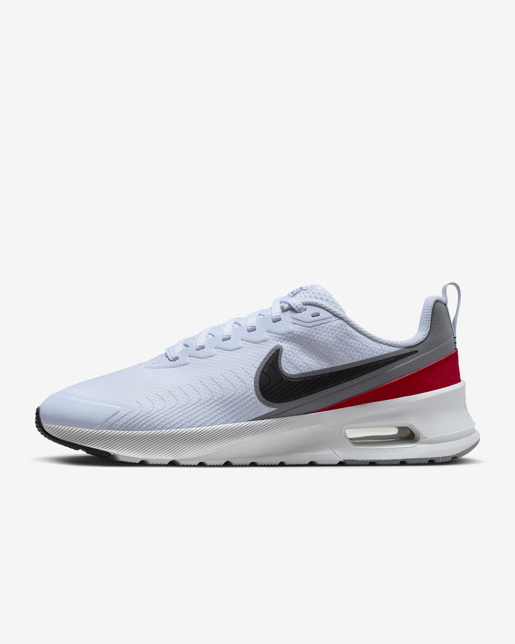 Nike Air Max Nuaxis 男鞋 - Football Grey/白色/Gym Red/黑色