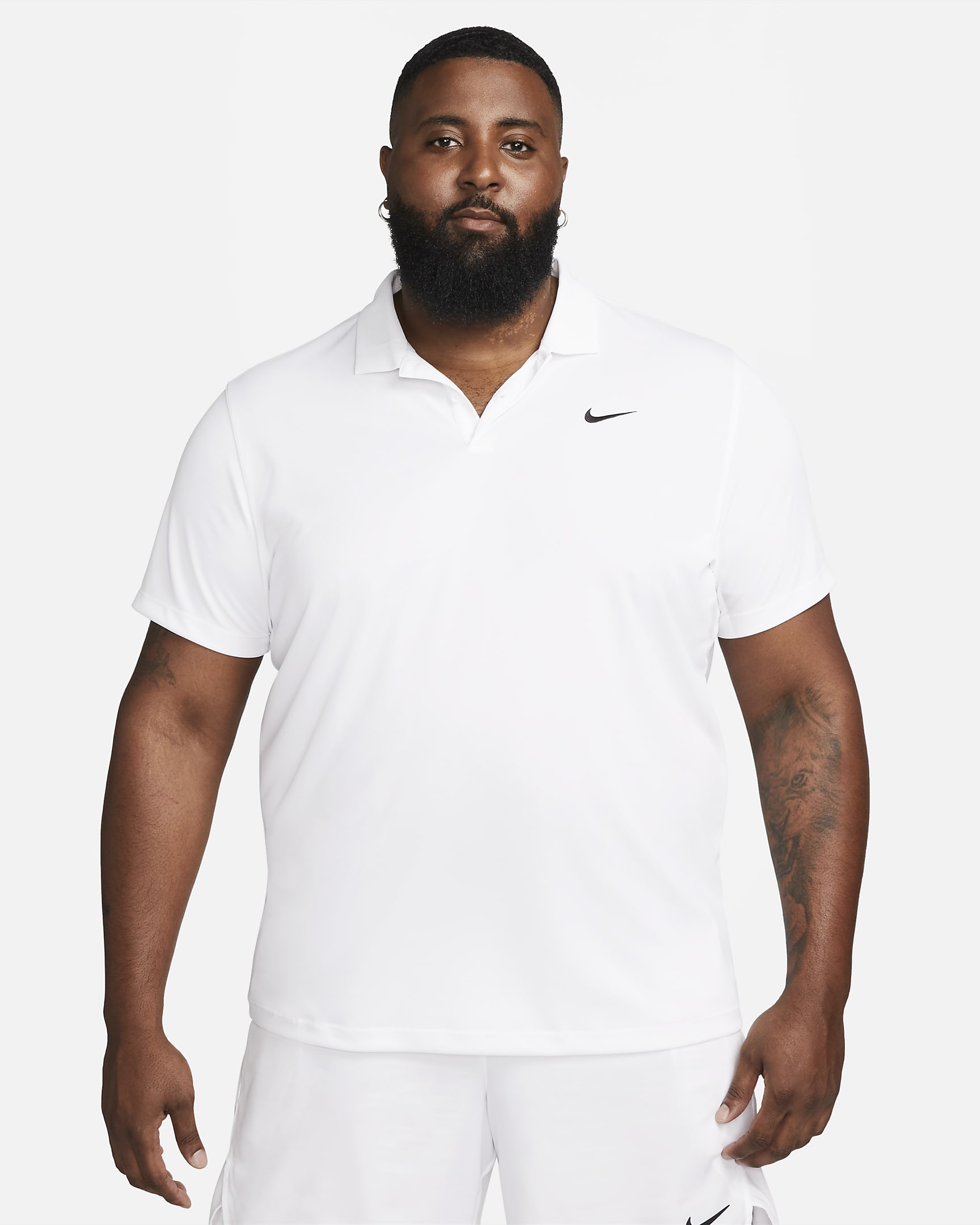 Polo de tennis NikeCourt Dri-FIT pour Homme - Blanc/Noir