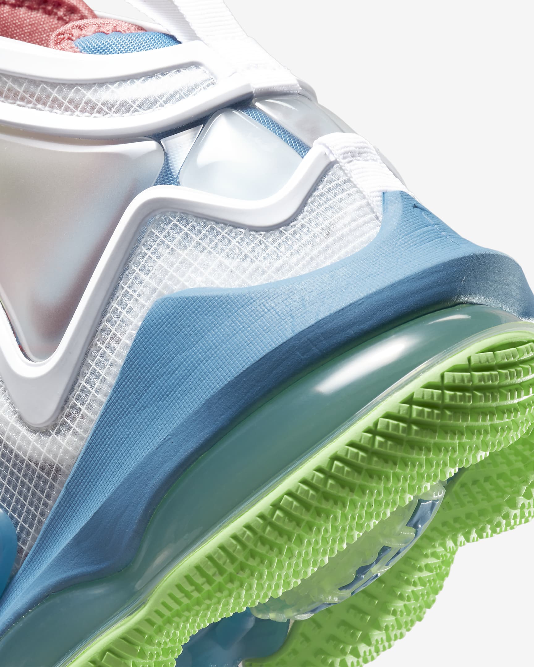 LeBron 19 Basketball Shoes - Dutch Blue/Lime Glow/White/Pomegranate