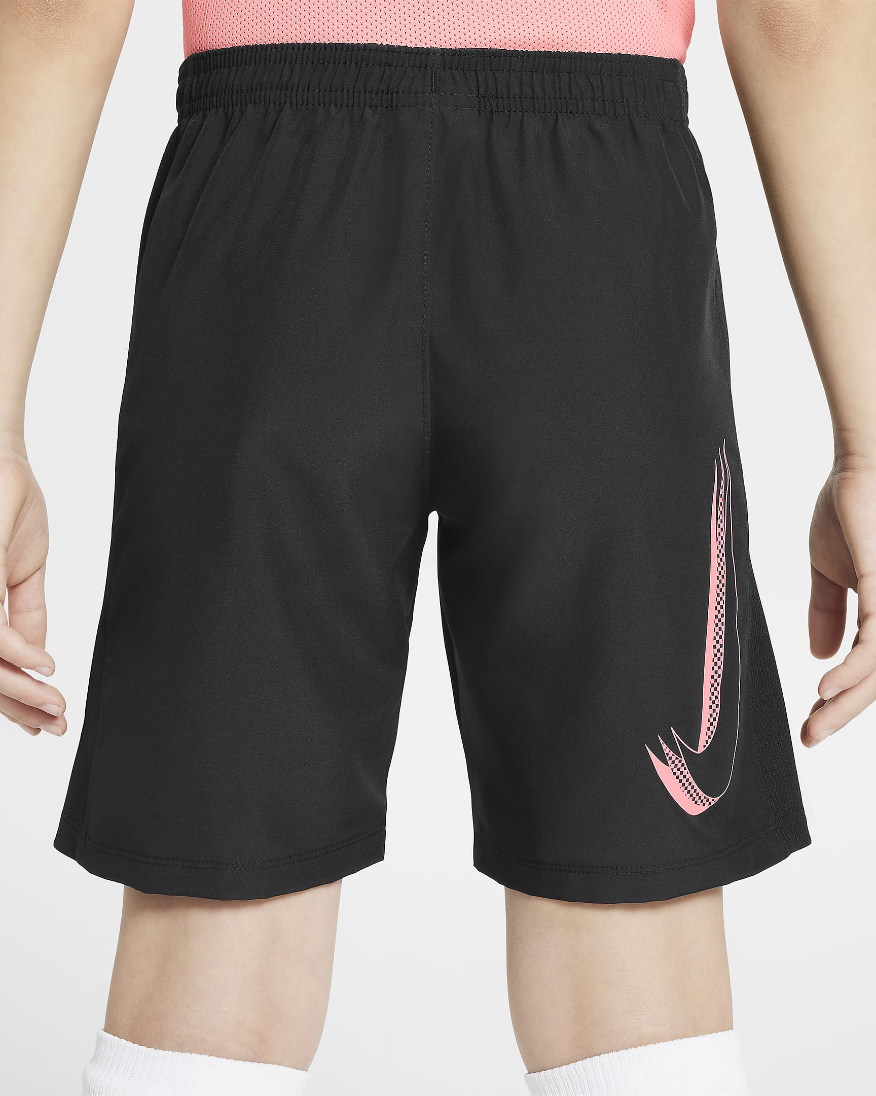 Calções de futebol Nike Dri-FIT Academy23 Júnior - Preto/Preto/Sunset Pulse