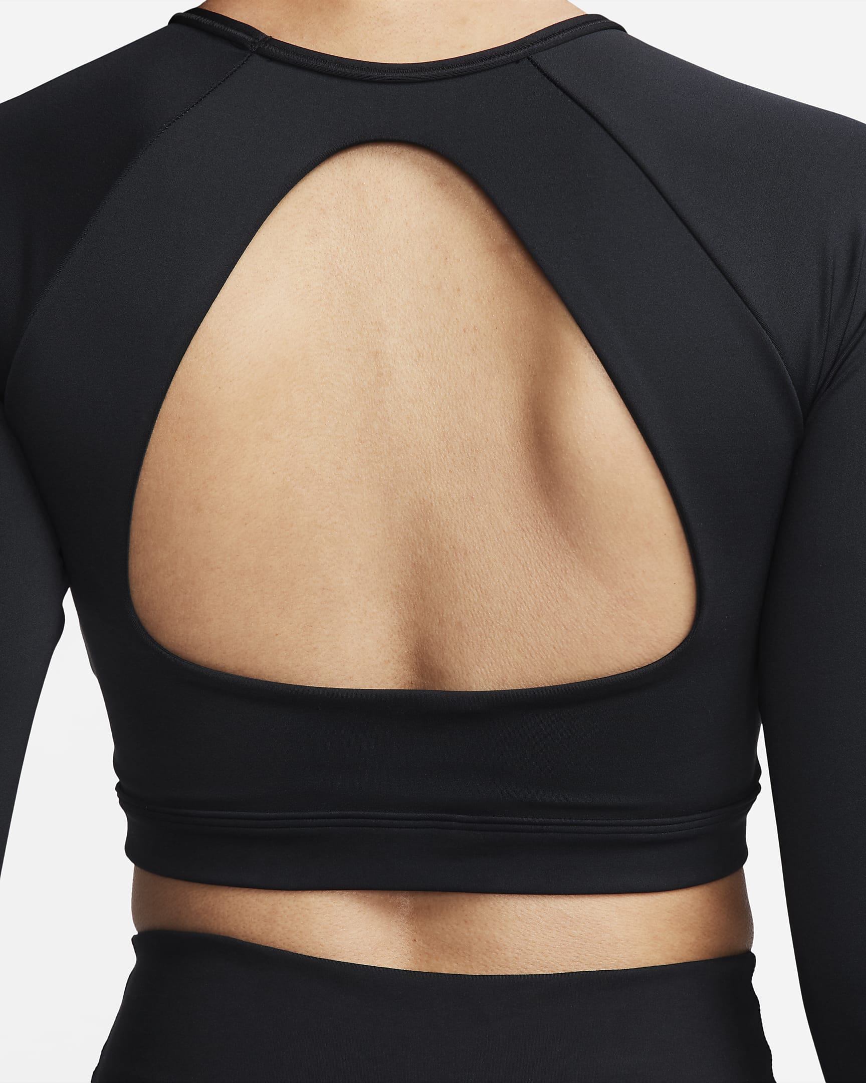 Nike Crop Top Sujetador deportivo de sujeción media con almohadilla - Mujer - Negro/Blanco