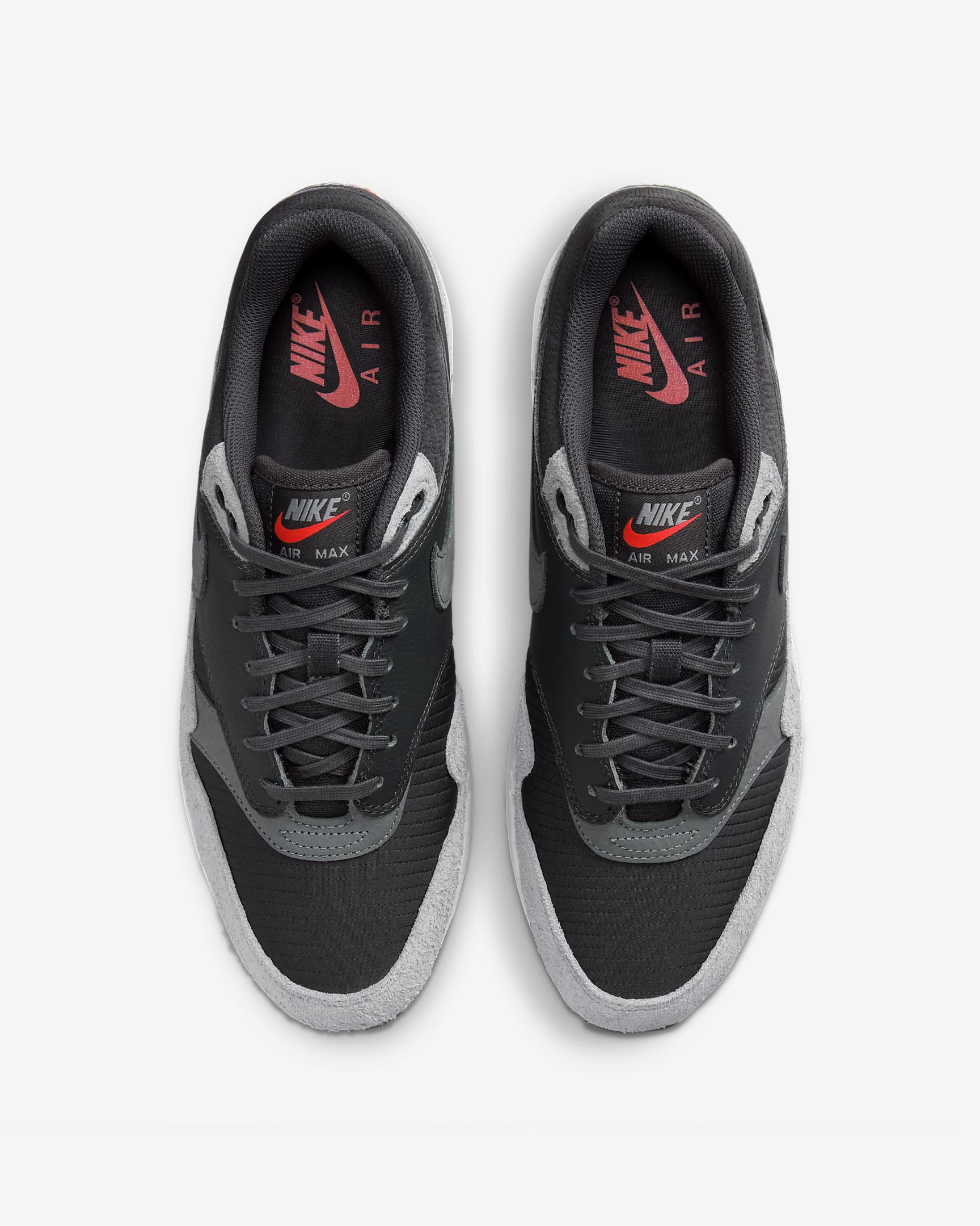 Nike Air Max 1 Premium Schuh - Dark Smoke Grey/Flash Crimson/Summit White/Smoke Grey