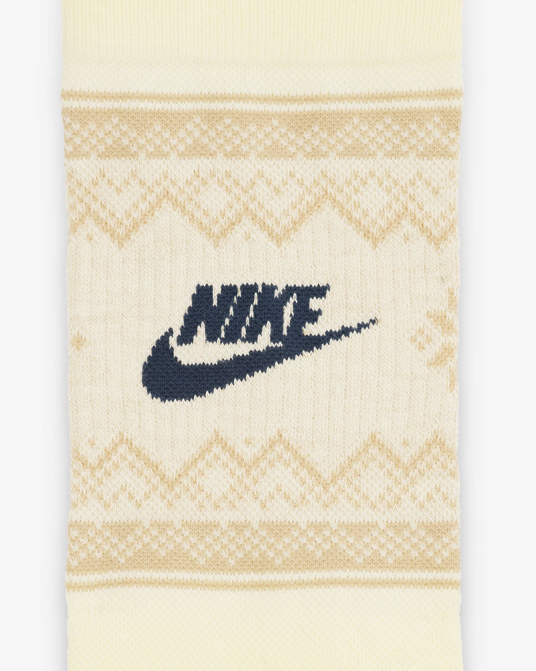 Nike Everyday Essentials Crew Socks (1 Pair) - Coconut Milk/Hemp/Armoury Navy