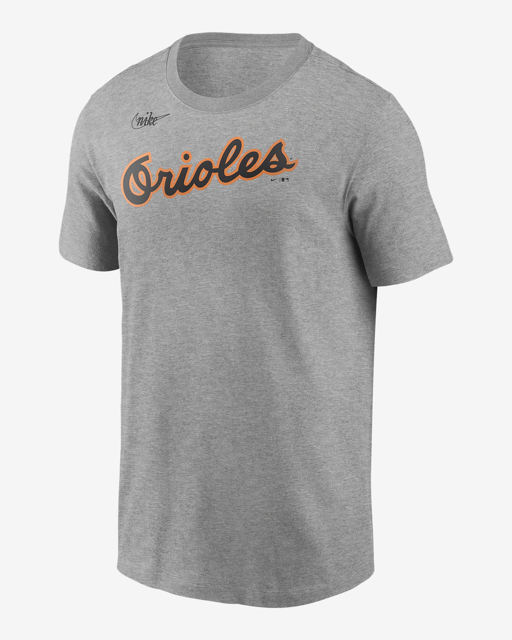 Nike Cooperstown Wordmark (MLB Baltimore Orioles) Men's T-Shirt - Light Grey Heather