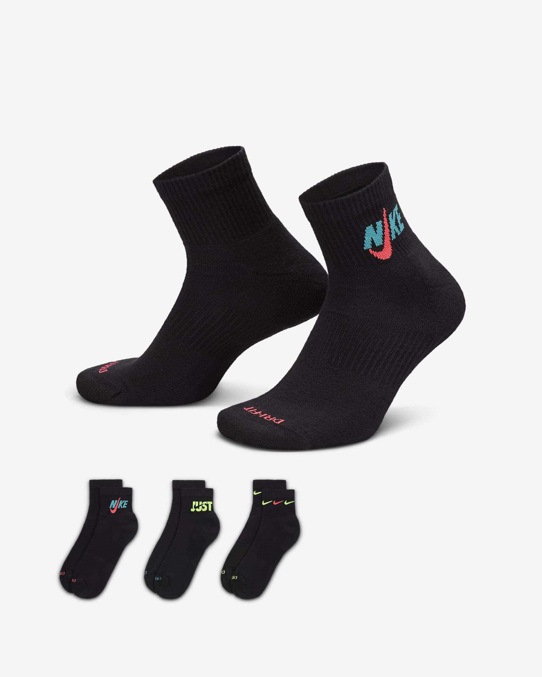 Chaussettes de training Nike Everyday Plus Cushioned (3 paires) - Multicolore