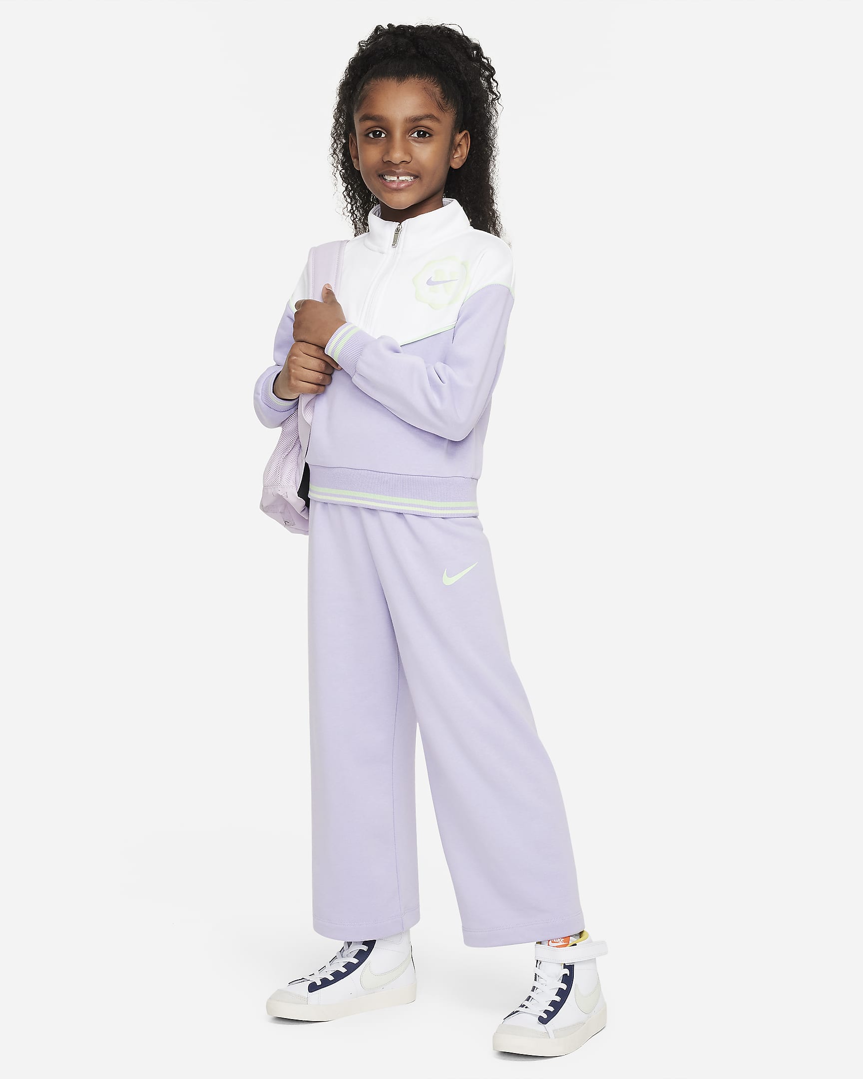 Conjunto de medio cierre para niños talla pequeña Nike Prep in Your Step - Hortensias