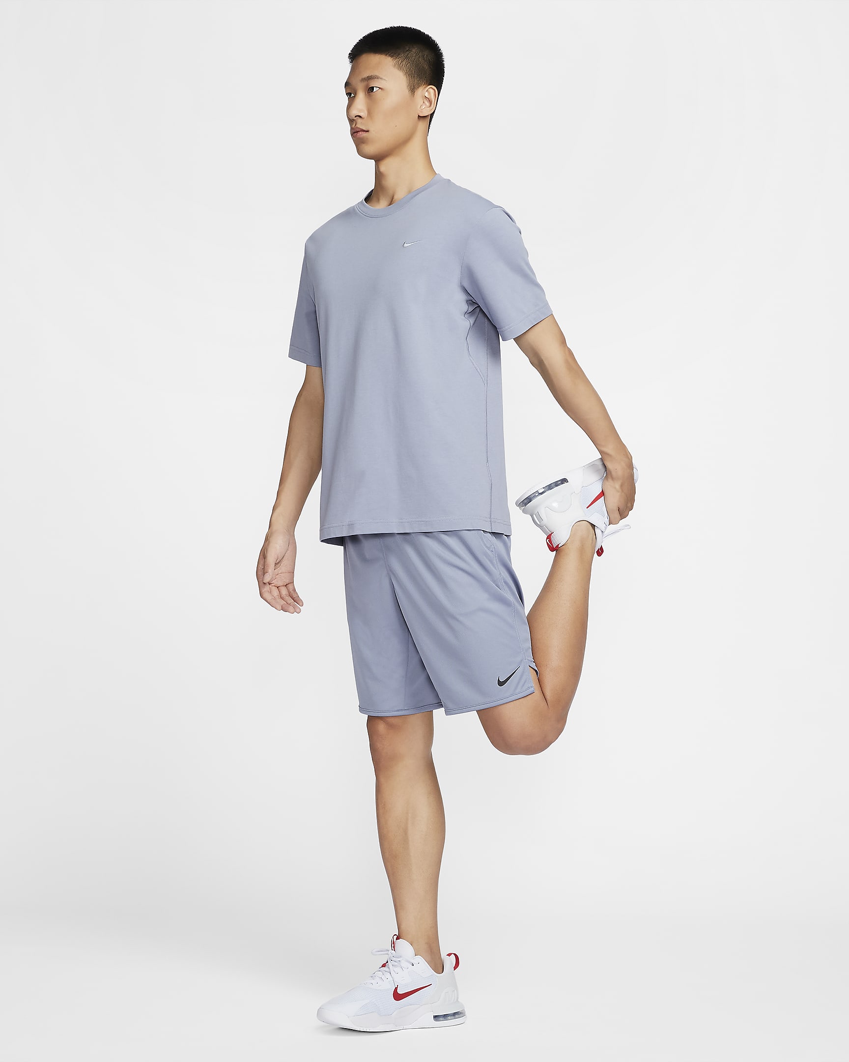 Nike Dri-FIT Totality 男款 23 公分無內裡短褲 - Ashen Slate/黑色/Ashen Slate/黑色