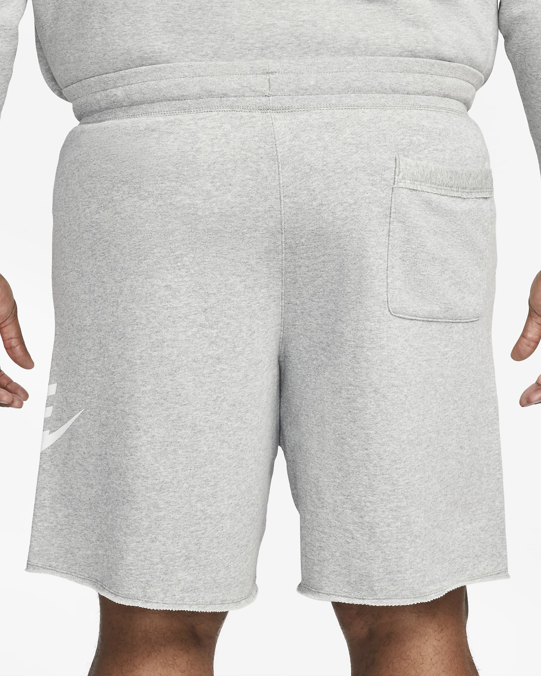 Shorts in French Terry Nike Club Alumni – Uomo - Dark Grey Heather/Bianco/Bianco