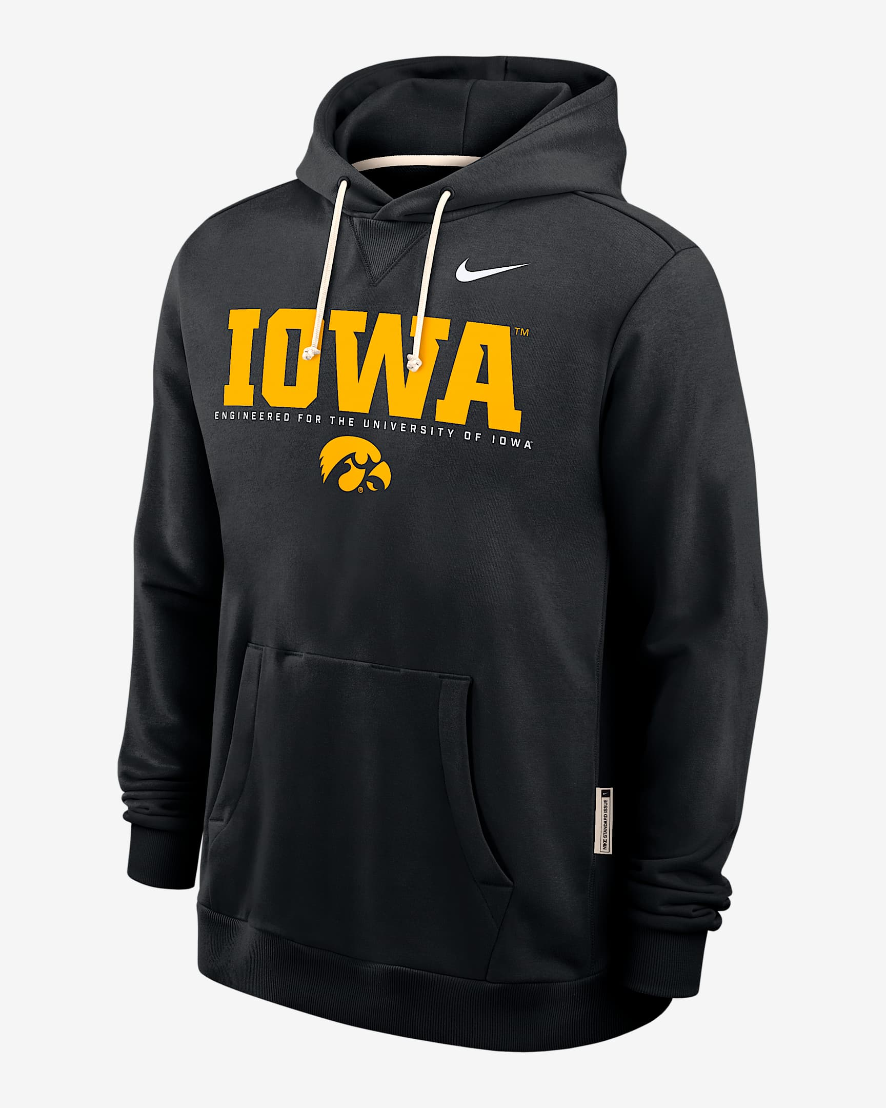 Sudadera con gorro sin cierre universitaria Nike Dri-FIT para hombre Iowa Sideline - Negro