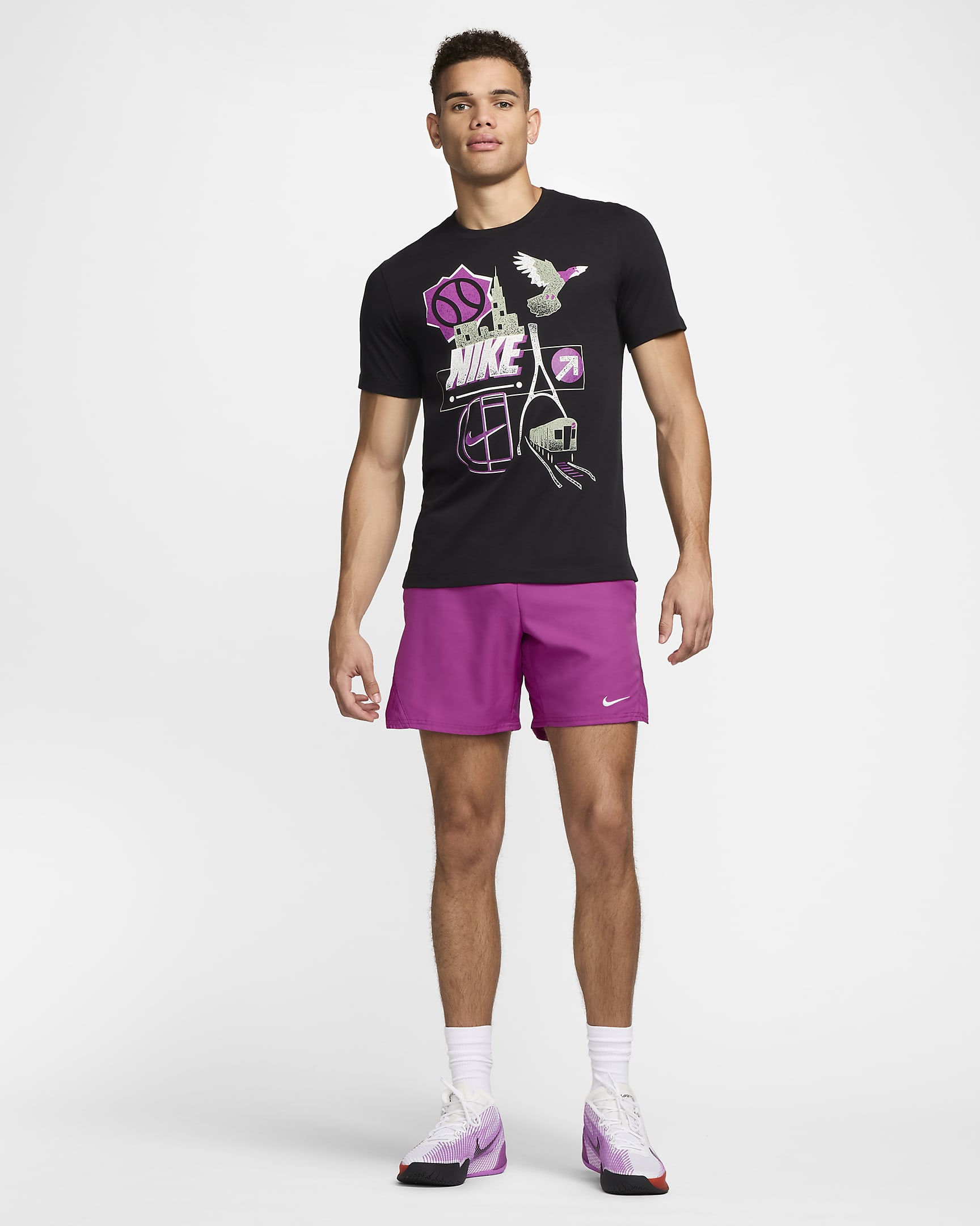 T-shirt da tennis Dri-FIT NikeCourt – Uomo - Nero