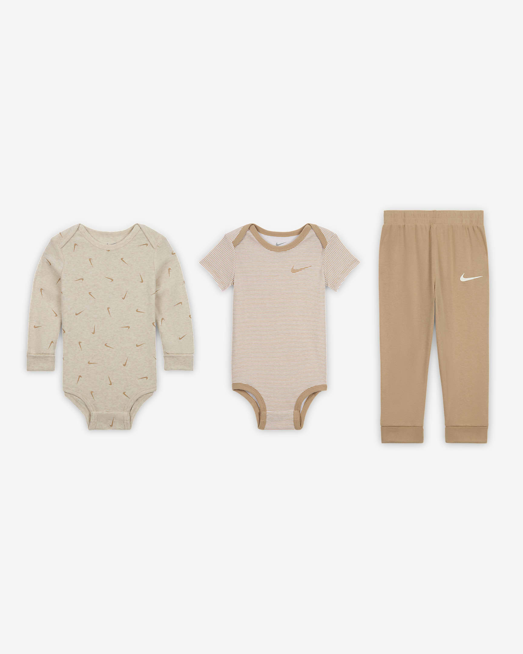 Nike Baby Essentials Baby (12-24M) 3-Piece Bodysuit Set - Pale Ivory