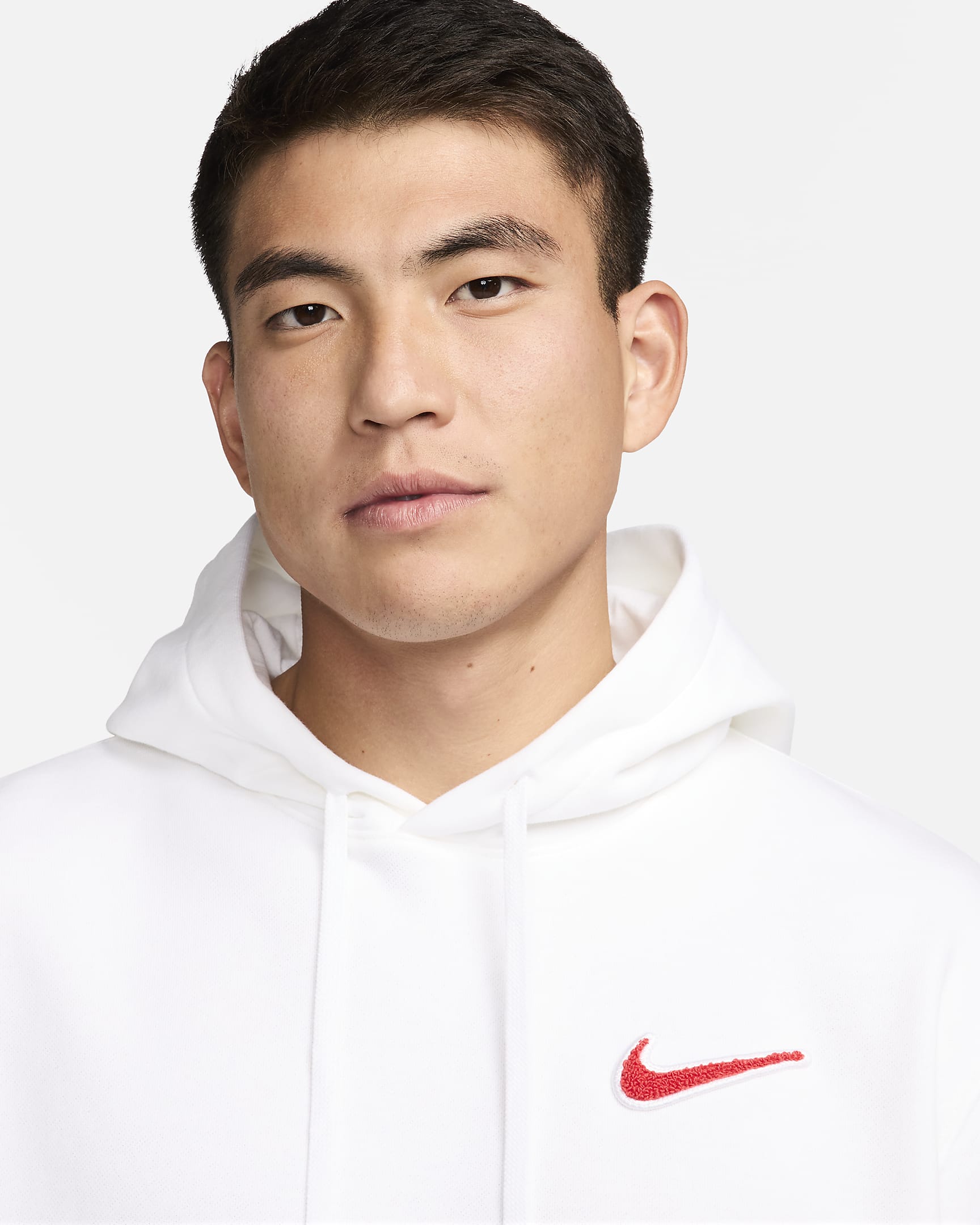 Nike Sportswear Men's Pullover Hoodie - White/University Red