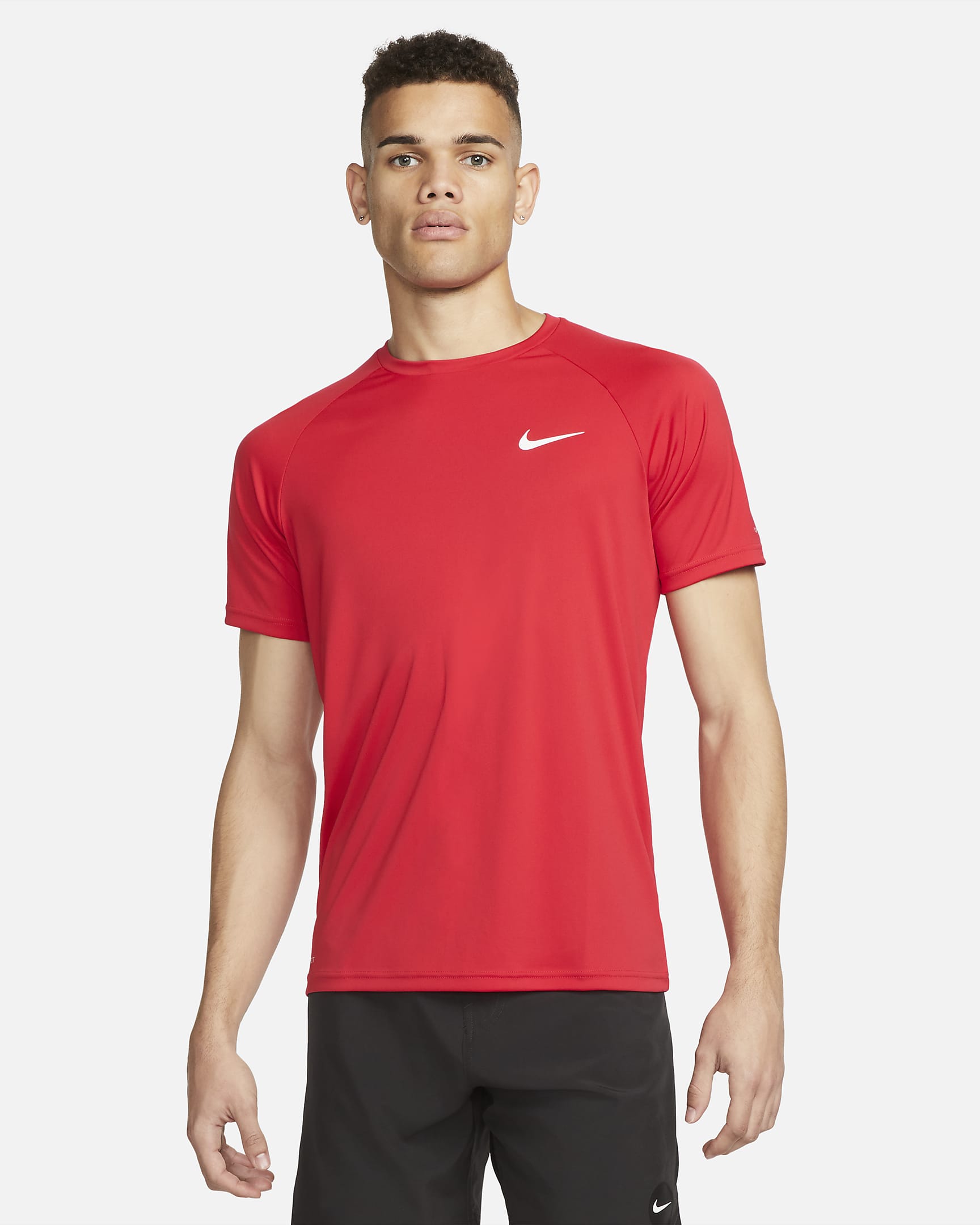 Camiseta Hydroguard de natación de manga corta para hombre Nike Essential - Rojo universitario