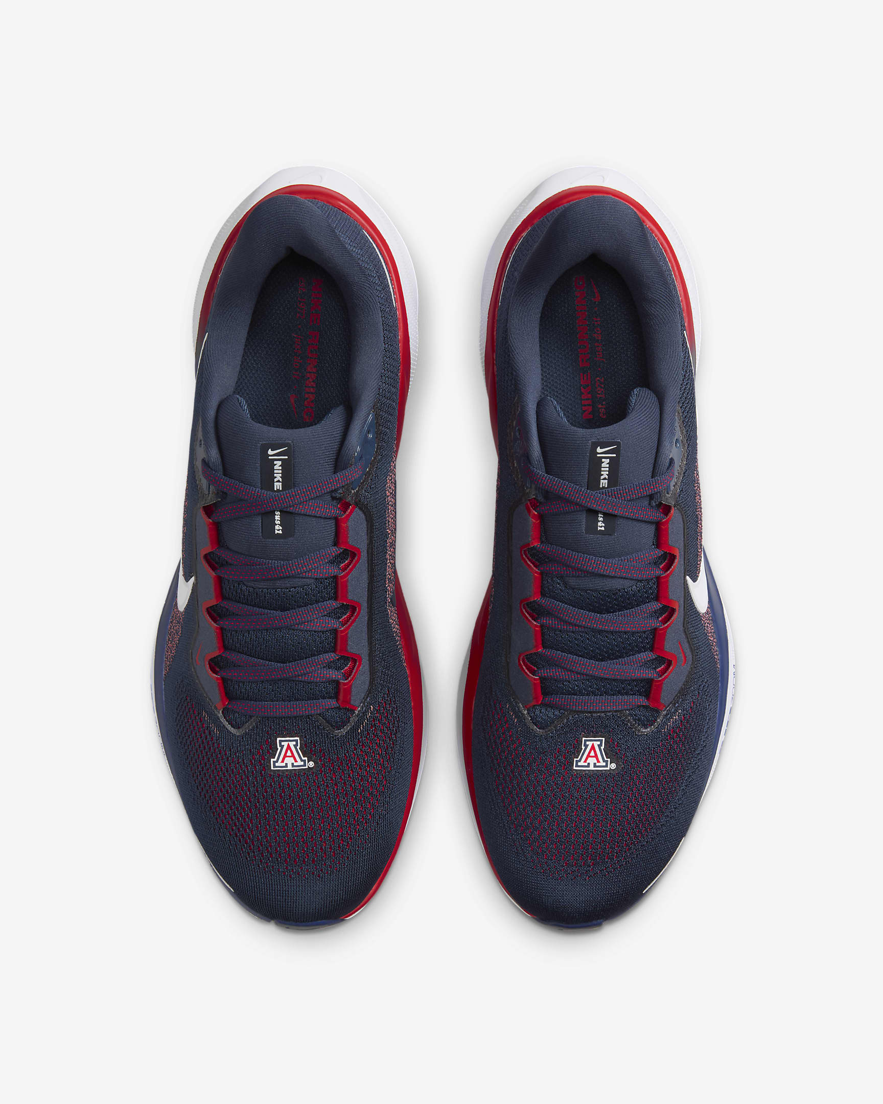 Arizona Pegasus 41 Men's Nike College Road Running Shoes - College Navy/White/University Red/White