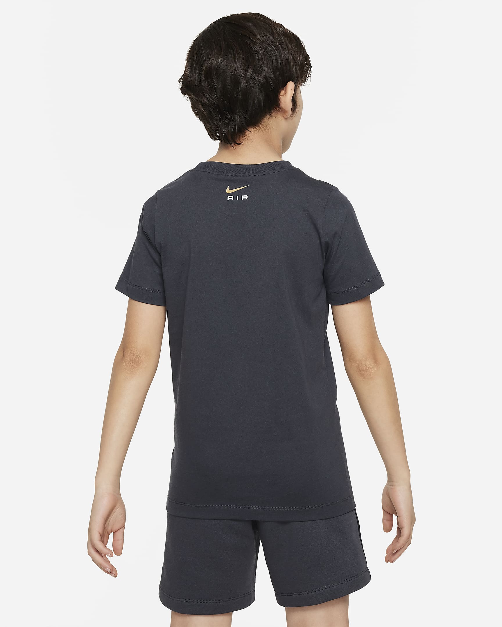 Nike Air Camiseta - Niño - Dark Smoke Grey/Oro metalizado