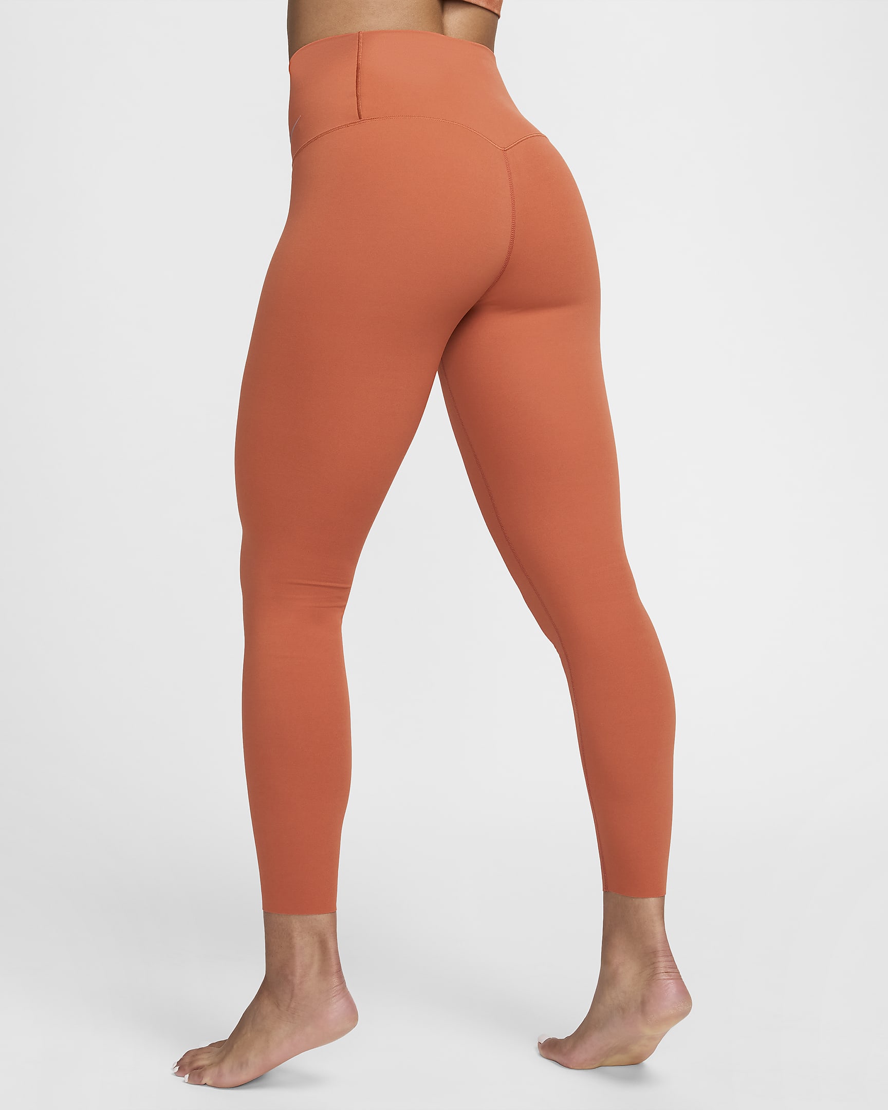 Nike Zenvy leggings i 7/8 lengde med lett støtte og høyt liv til dame - Burnt Sunrise/Svart