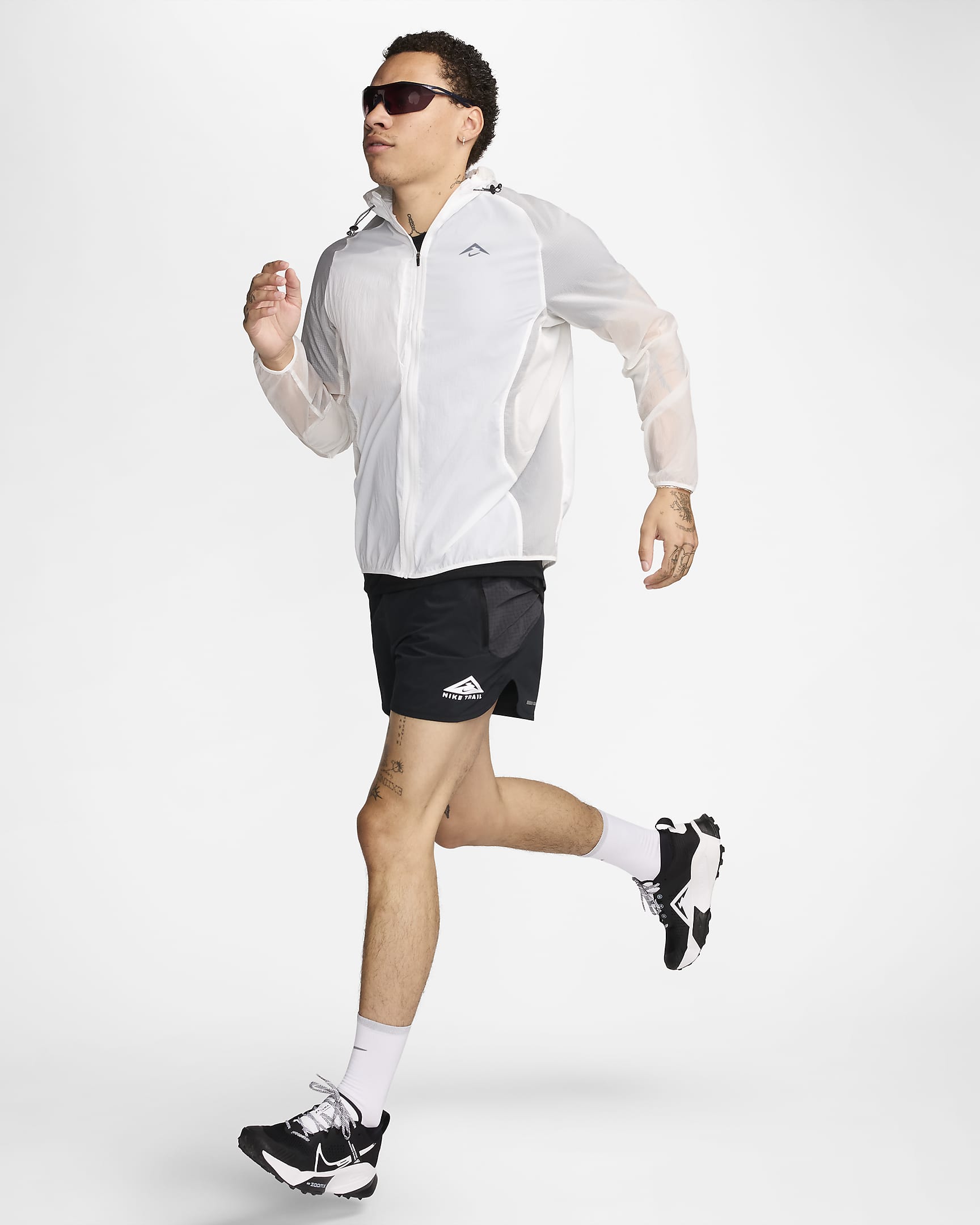 Chamarra de correr para hombre Nike Trail Aireez - Blanco cumbre/Vela/Negro