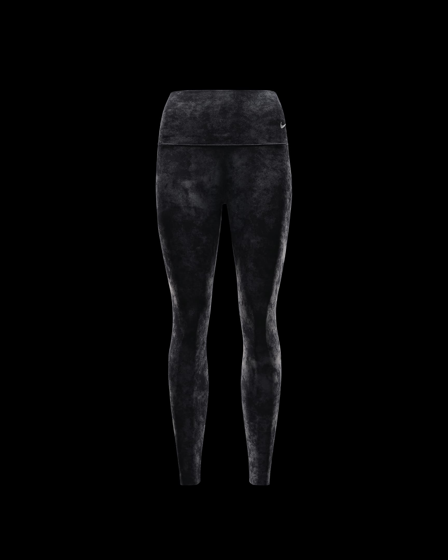 Nike Zenvy Tie-Dye Women's Gentle-Support High-Waisted 7/8 Leggings - Black/Black