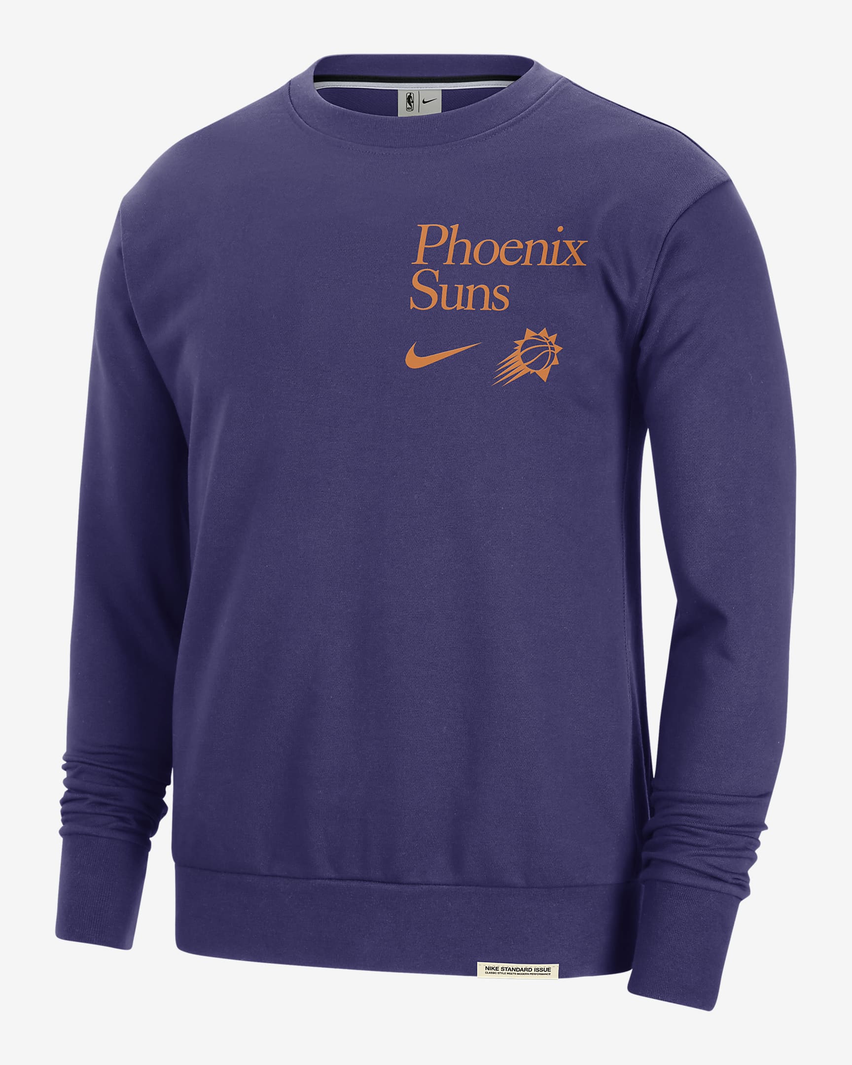 Pánská mikina Nike Dri-FIT NBA Phoenix Suns Standard Issue s kulatým výstřihem - New Orchid