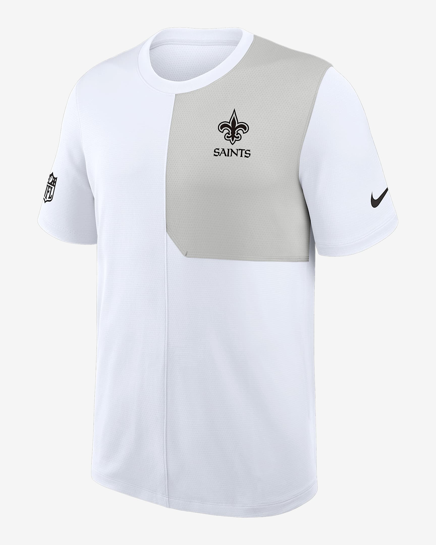 Playera Nike Dri-FIT NFL para hombre New Orleans Saints Sideline Coach - Blanco