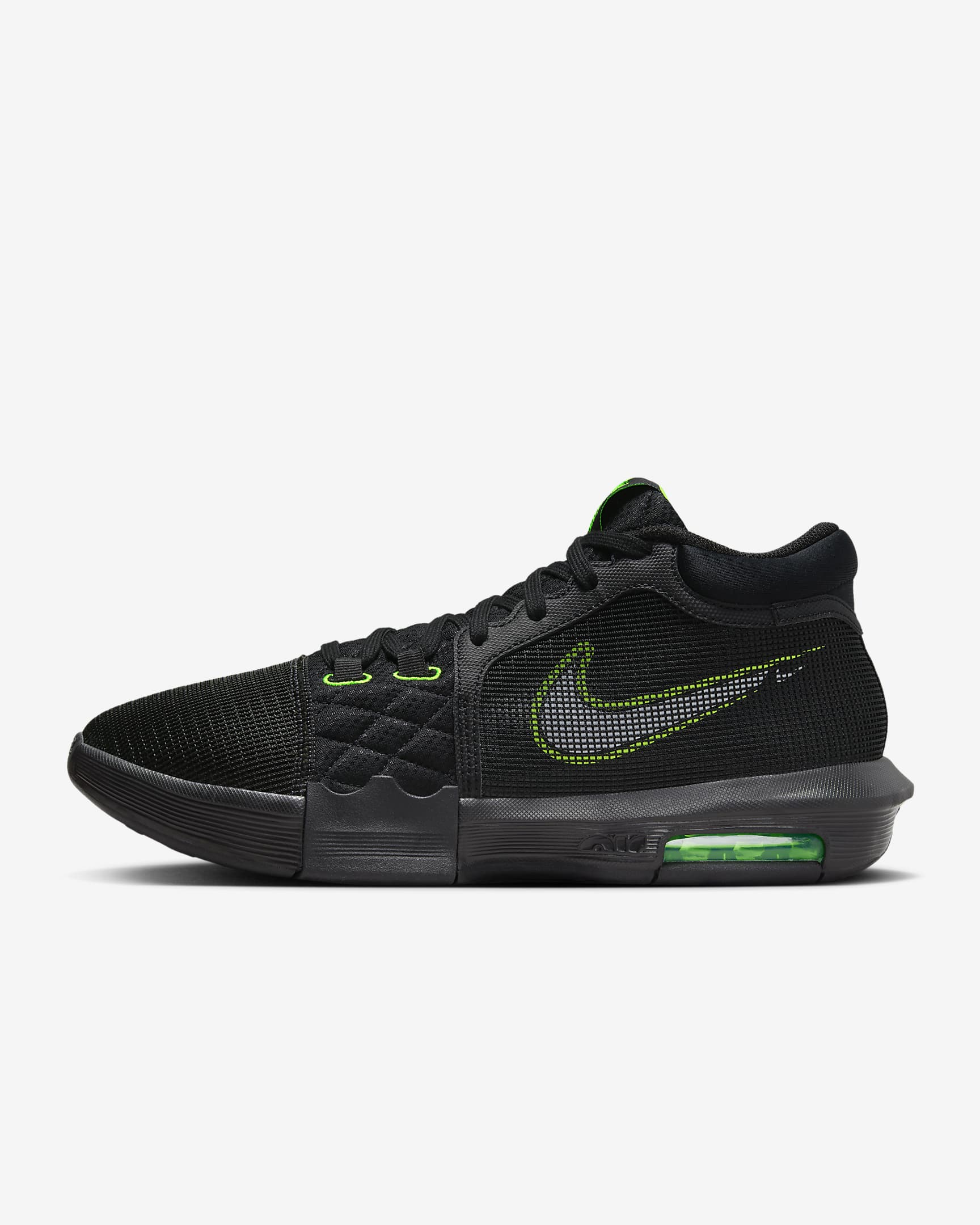 LeBron Witness 8 EP Basketball Shoes - Black/Volt/White