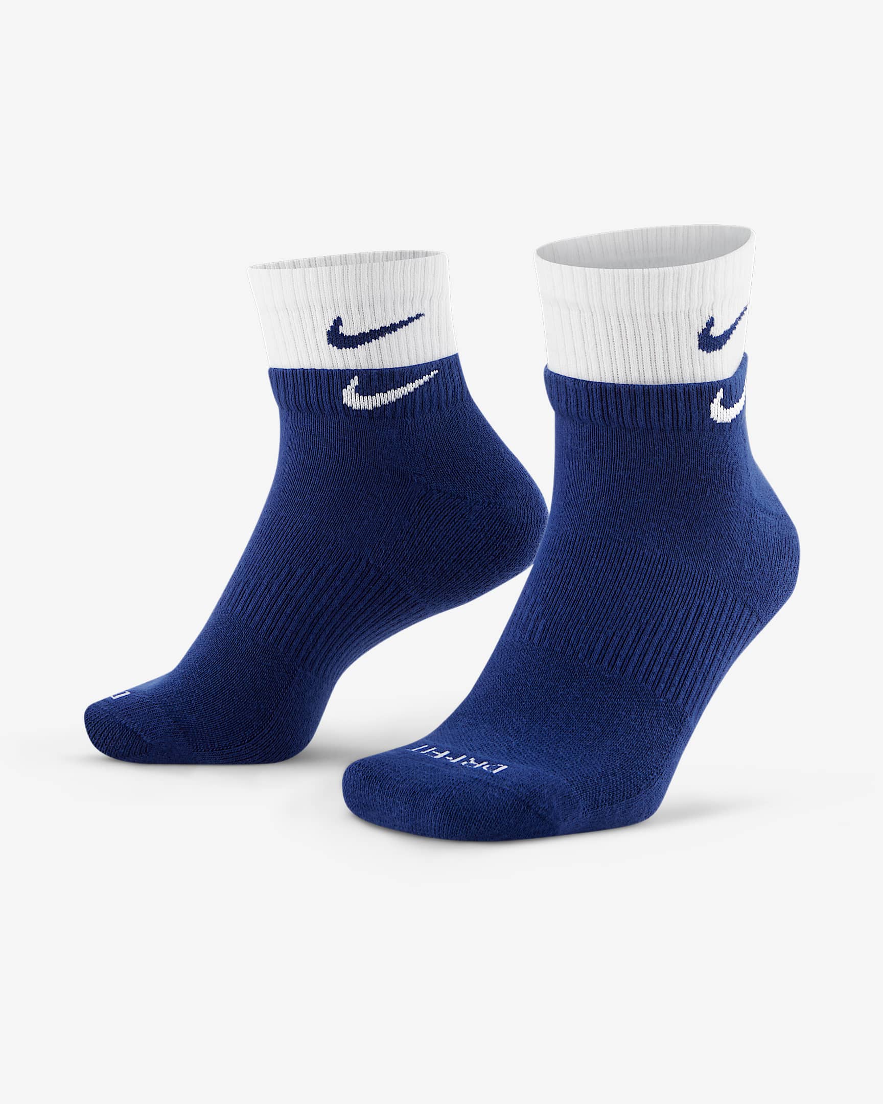 Nike Everyday Plus Cushioned Training Ankle Socks - Deep Royal Blue/White/White