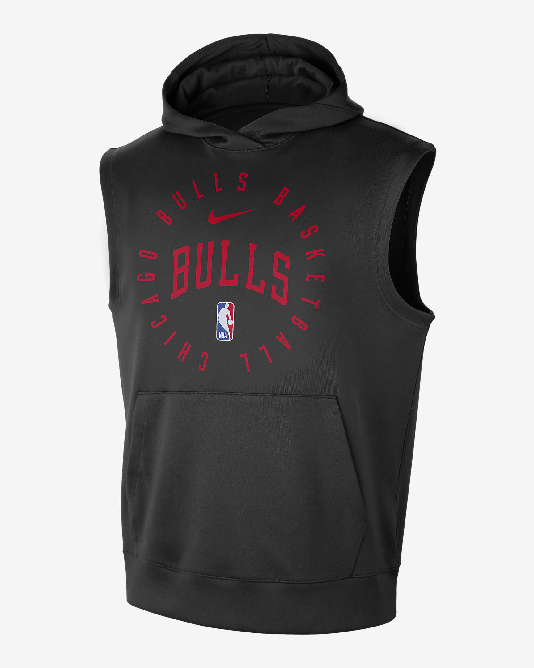 Męska bluza z kapturem bez rękawów Nike Dri-FIT NBA Chicago Bulls Spotlight - Czerń/University Red