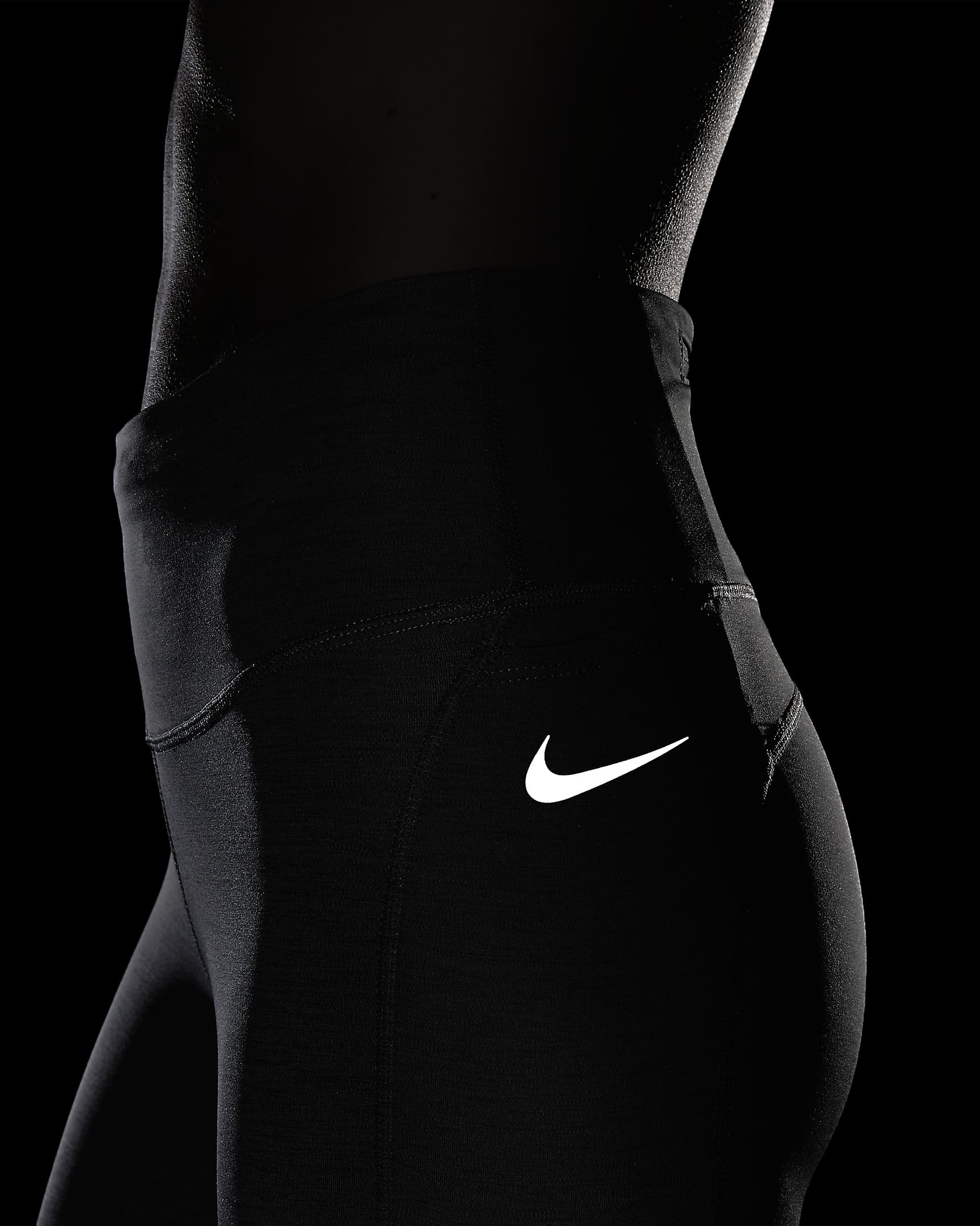 Legging de running court à taille mi-haute Nike Fast pour Femme - Smoke Grey/Heather