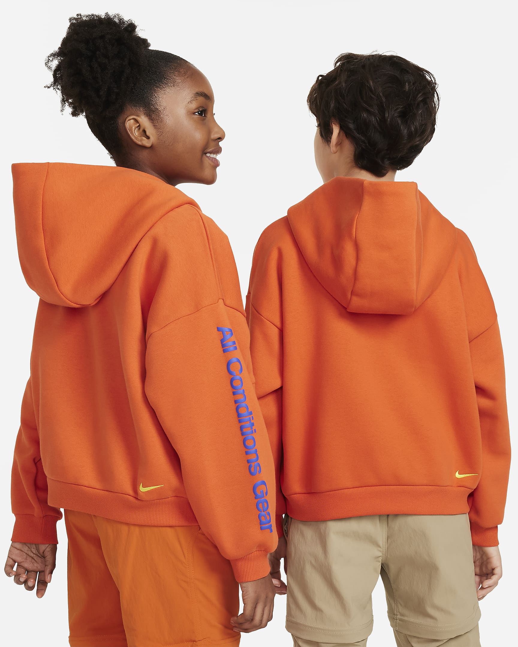 Nike ACG Icon Fleece Older Kids' Pullover Hoodie - Cosmic Clay