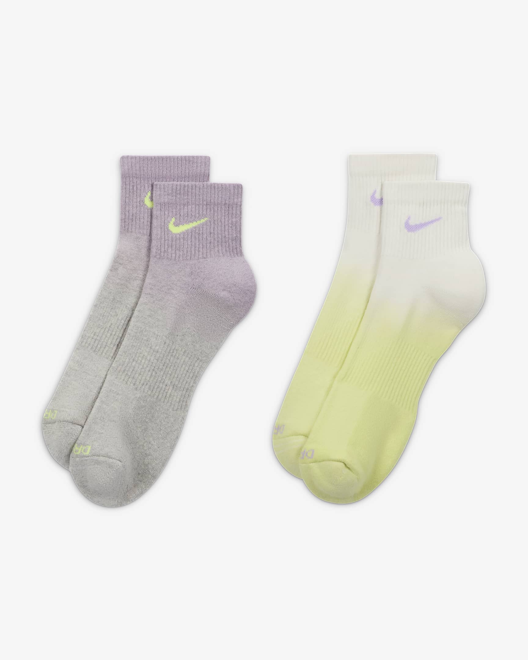 Nike Everyday Plus Cushioned Ankle Socks (2 Pairs) - Multi-Colour