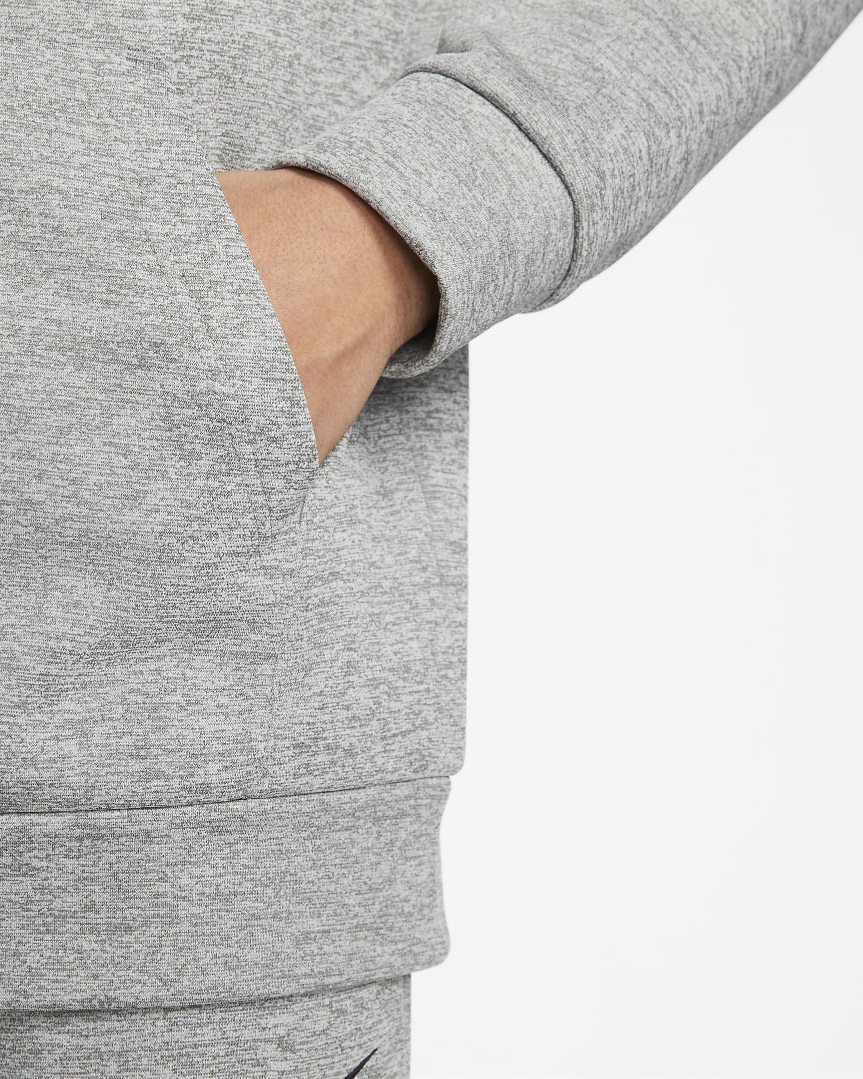 Nike Therma Men's Therma-FIT Full-Zip Fitness Top - Dark Grey Heather/Particle Grey/Black