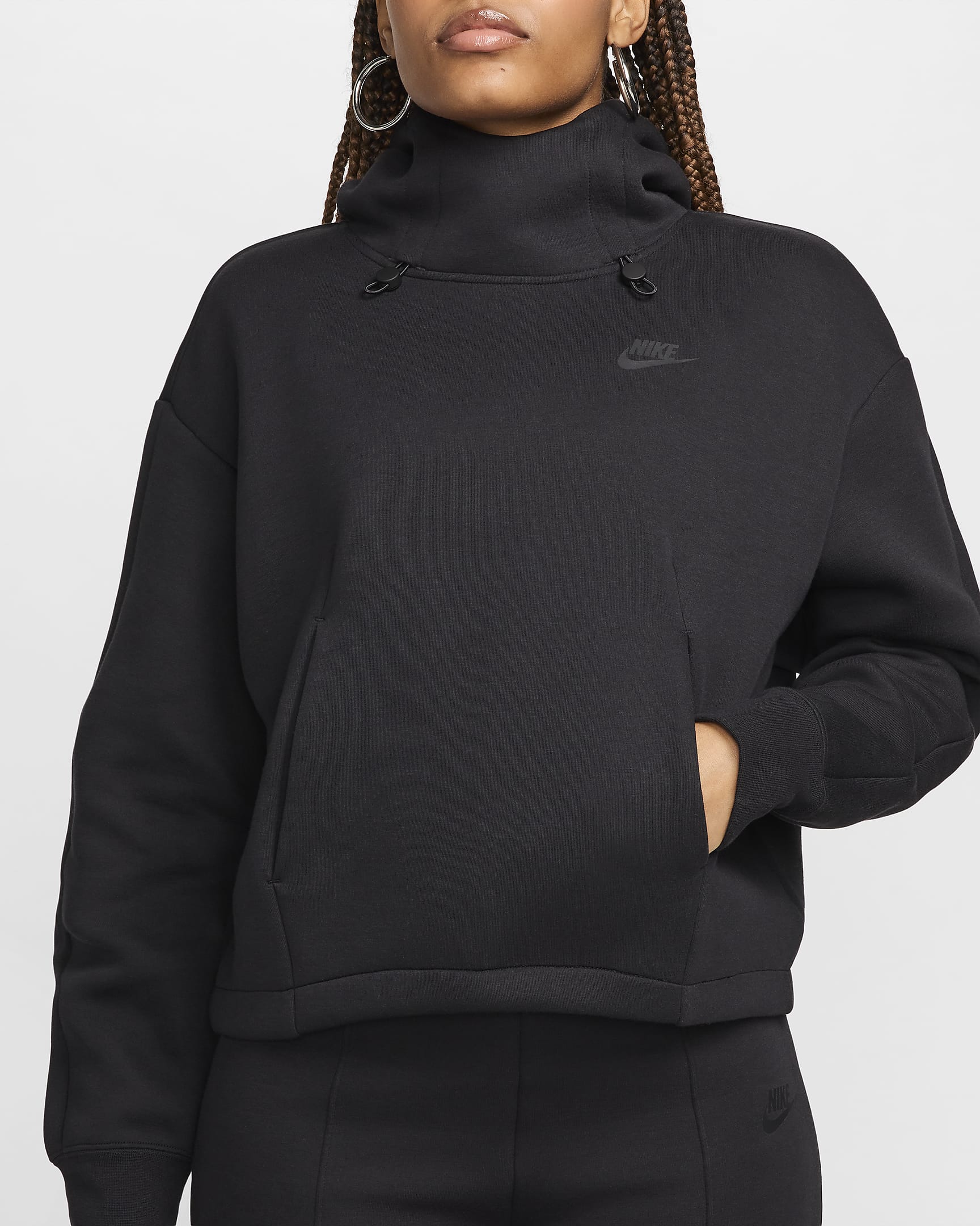 Sudadera con gorro oversized para mujer Nike Sportswear Tech Fleece - Negro/Negro