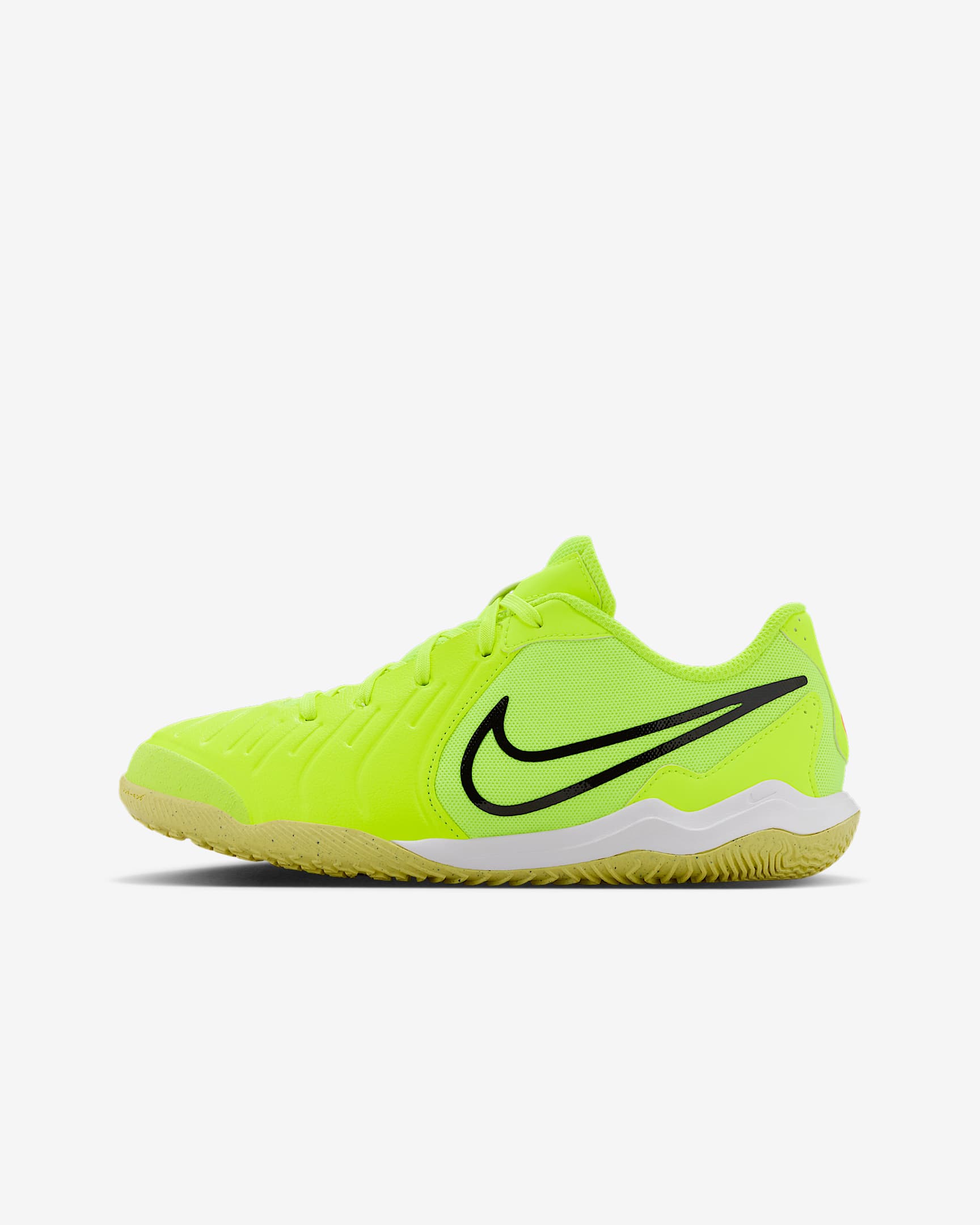Nike Jr. Tiempo Legend 10 Academy low top zaalvoetbalschoenen voor kleuters/kids - Volt/Zwart