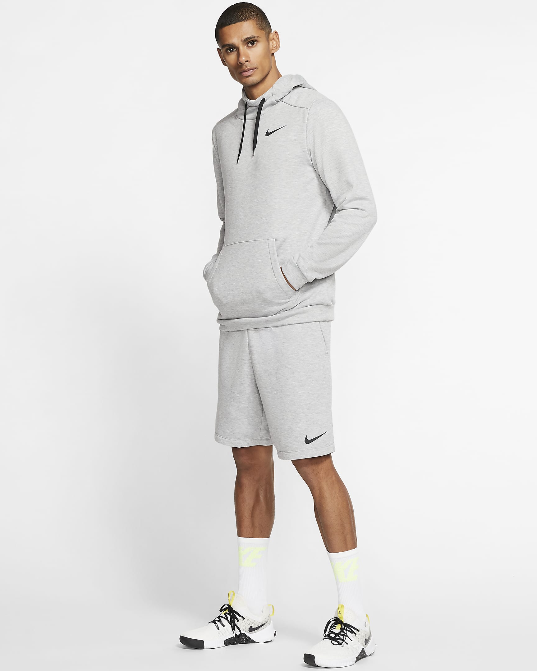 Nike Dri-FIT férfi polár edzőrövidnadrág - Dark Grey Heather/Fekete