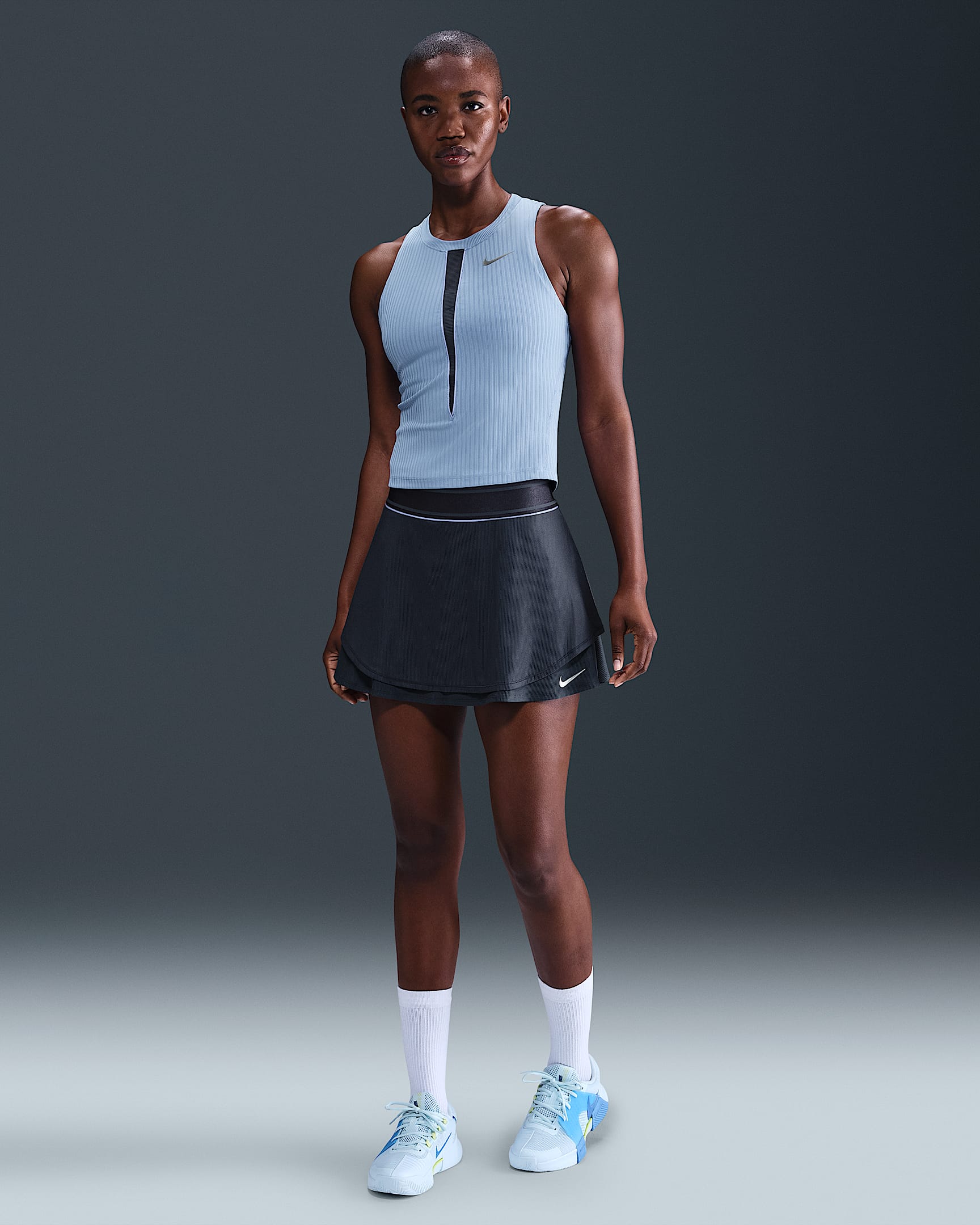 NikeCourt Slam Women's Dri-FIT High-Waisted Tennis Skirt - Thunder Blue/Royal Pulse