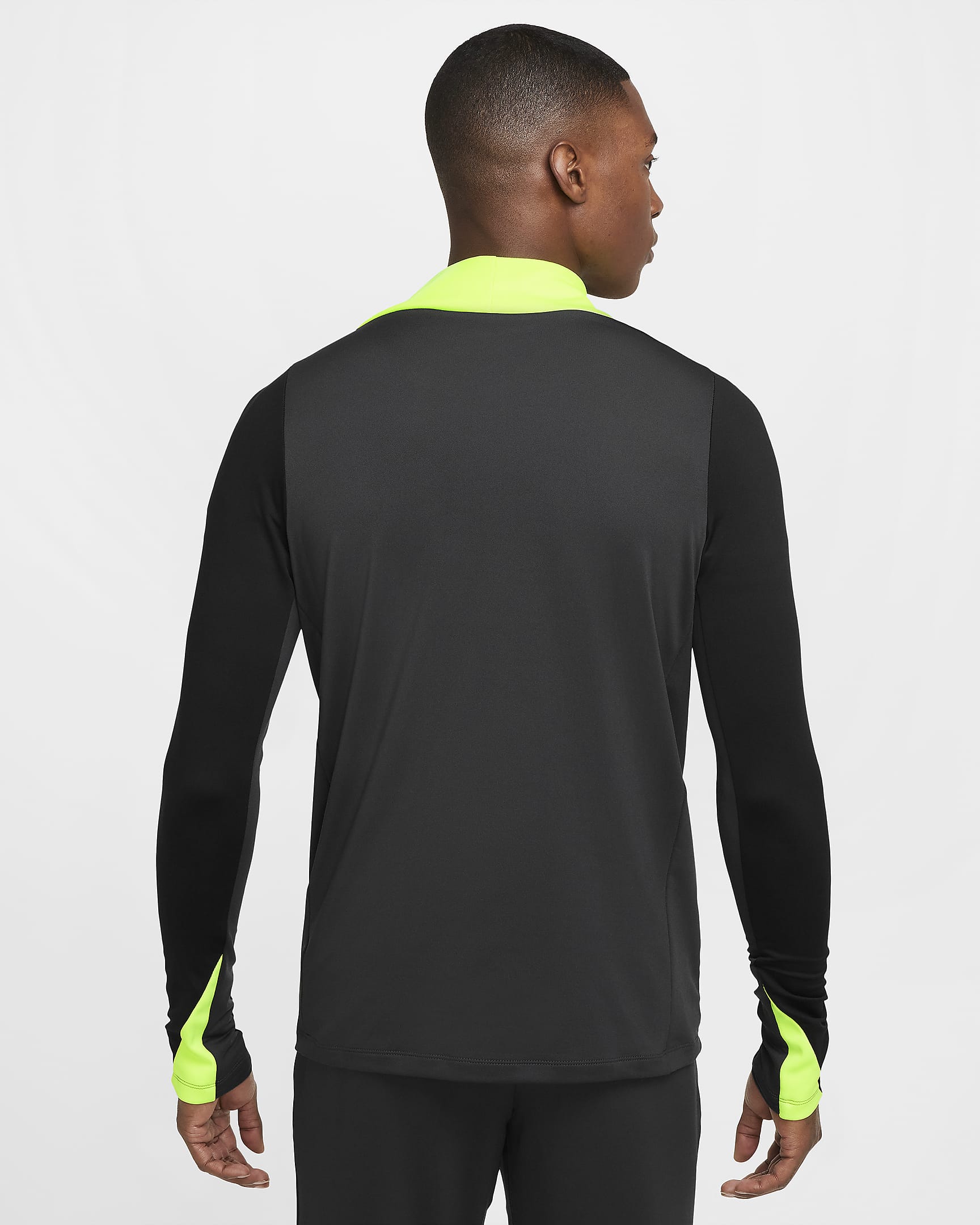 Nike Strike Dri-FIT voetbaltrainingstop met halflange rits voor heren - Anthracite/Zwart/Volt/Volt