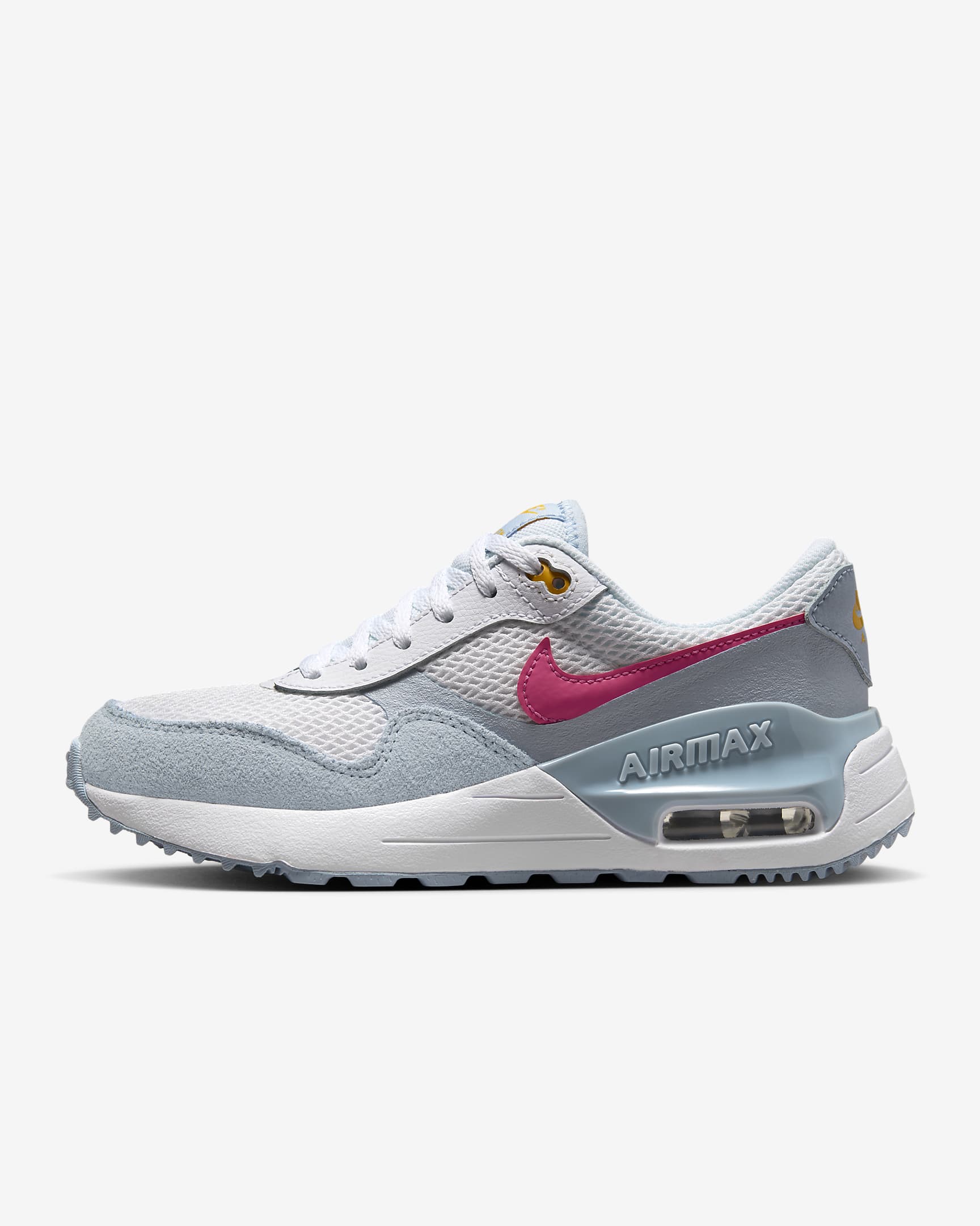 Nike Air Max SYSTM Older Kids' Shoes - White/Blue Tint/Light Armoury Blue/Pinksicle