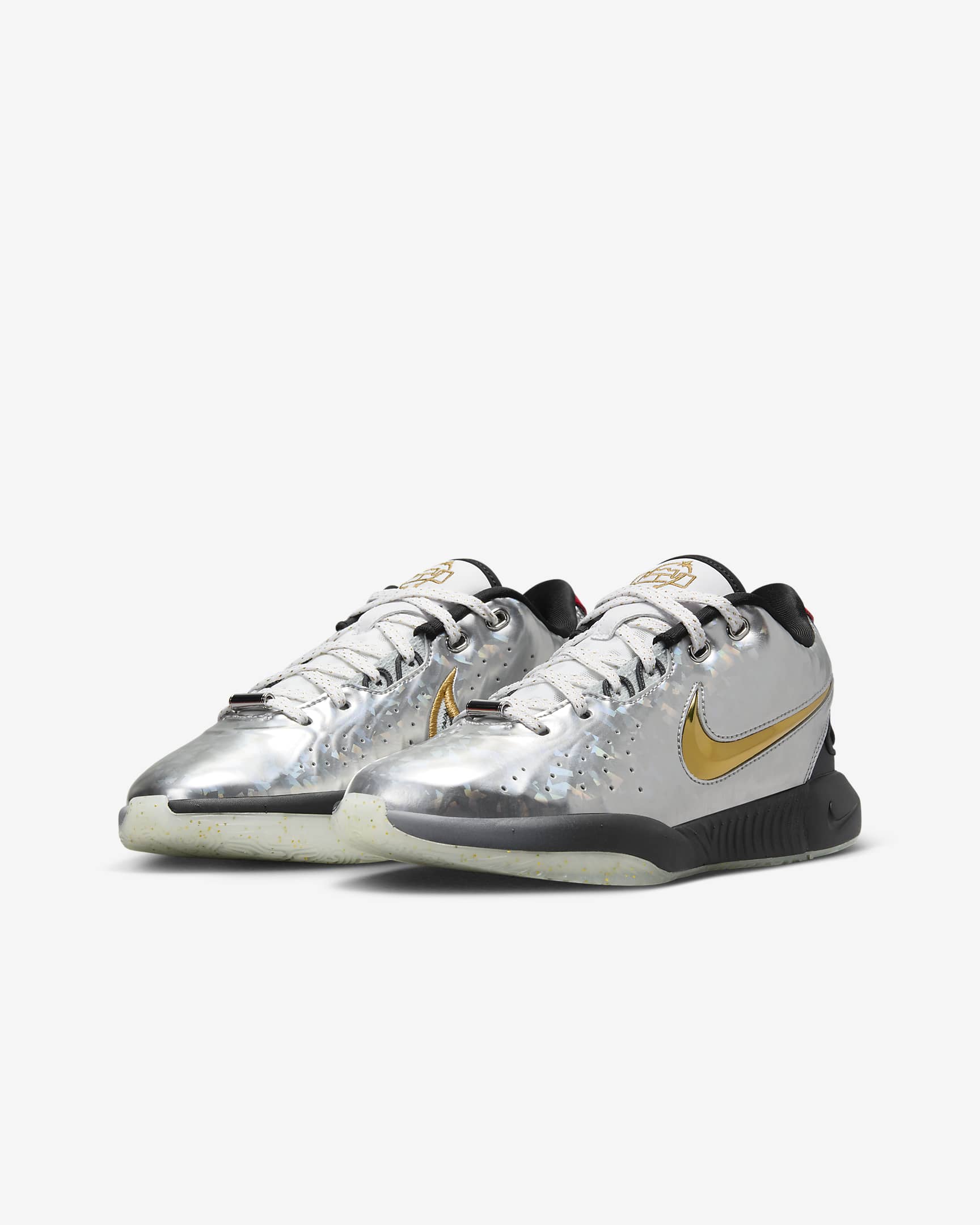 LeBron XXI SE Big Kids' Basketball Shoes - Metallic Silver/Black/University Red/Metallic Gold