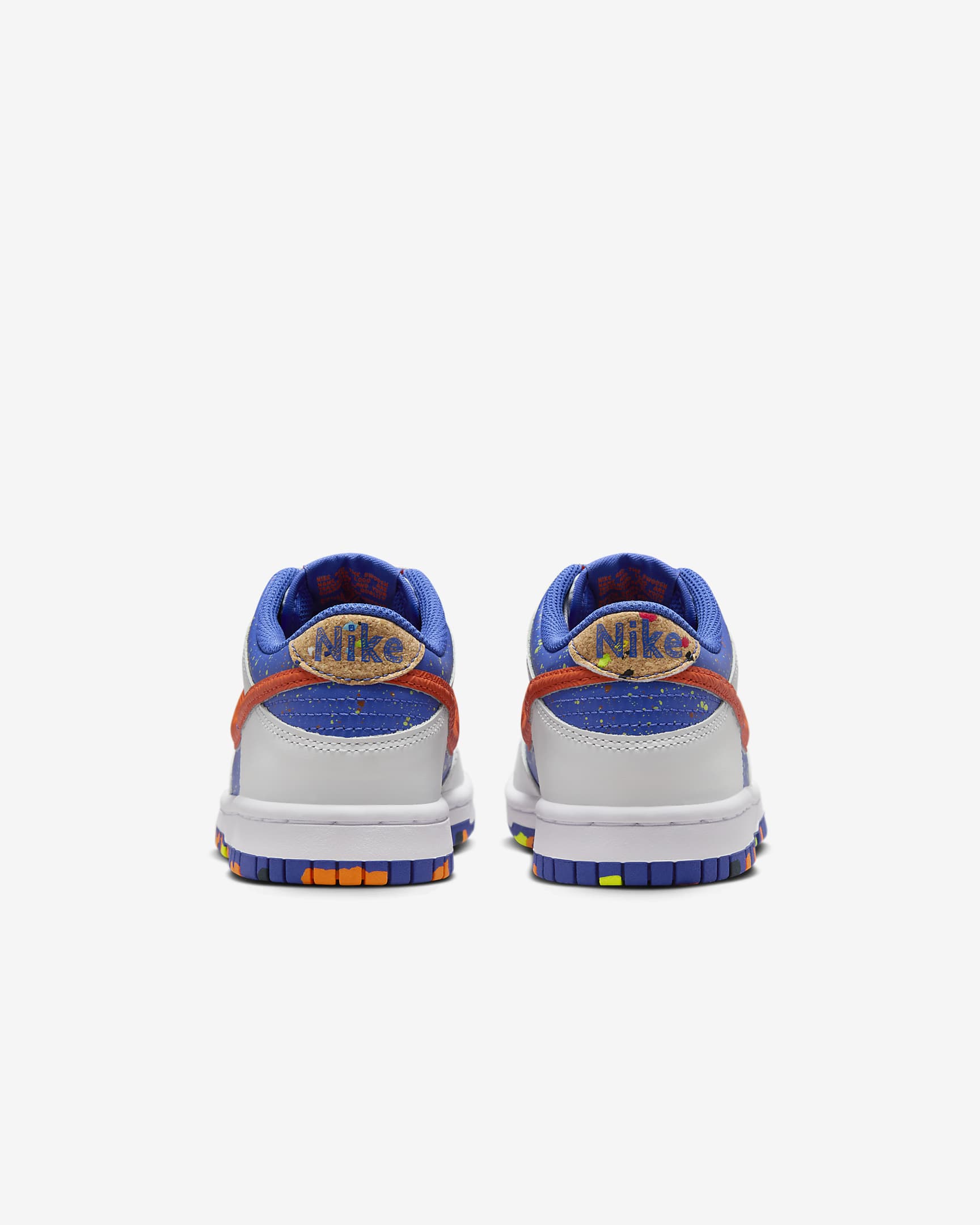 Tenis para niños grandes Nike Dunk Low - Polvo fotón/Azul astronómico/Volt/Naranja total