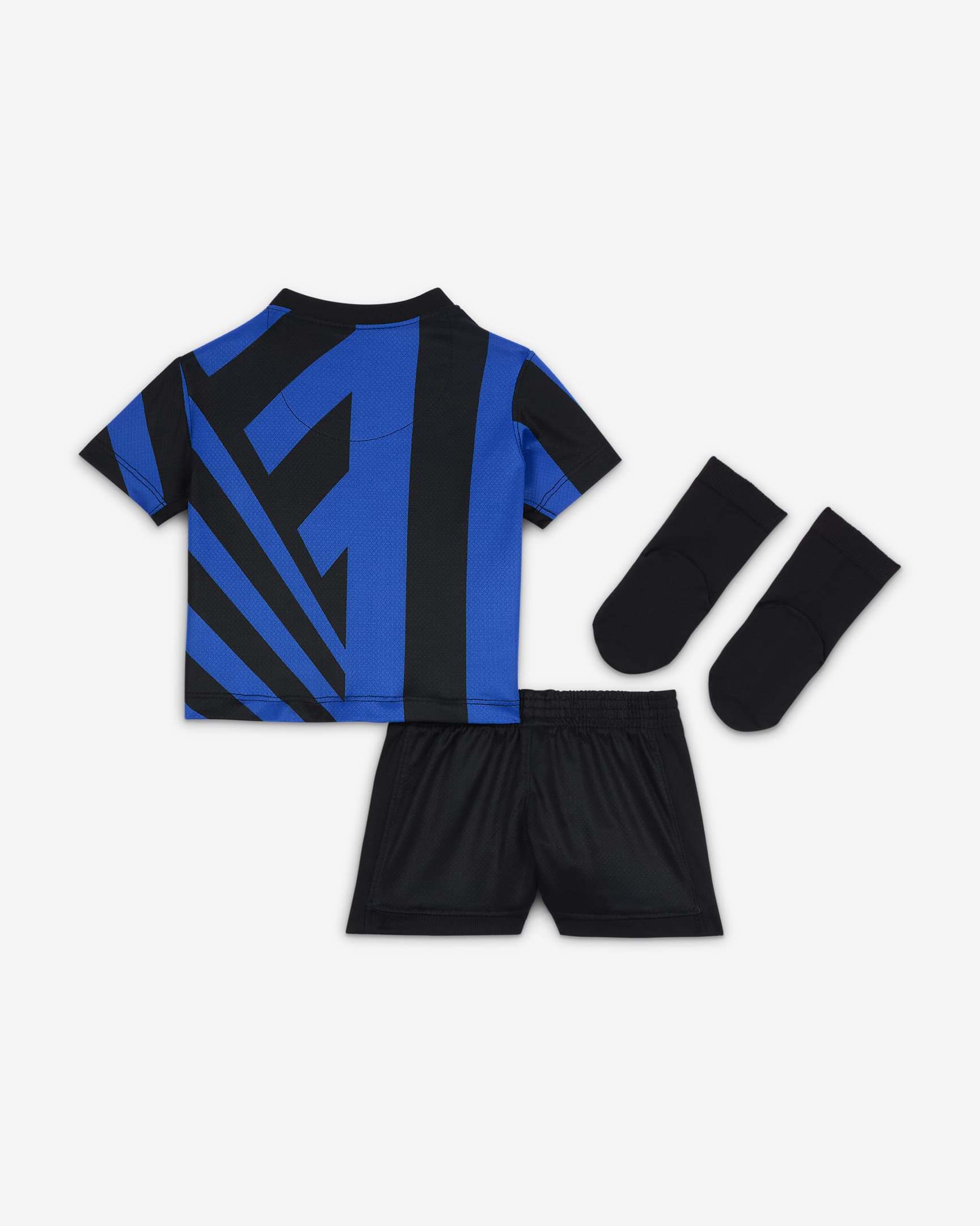 Inter Milan 2024/25 Stadium (hjemmedrakt) Nike Football Replica draktsett i tre deler til sped-/småbarn - Lyon Blue/Svart/Lyon Blue/Hvit