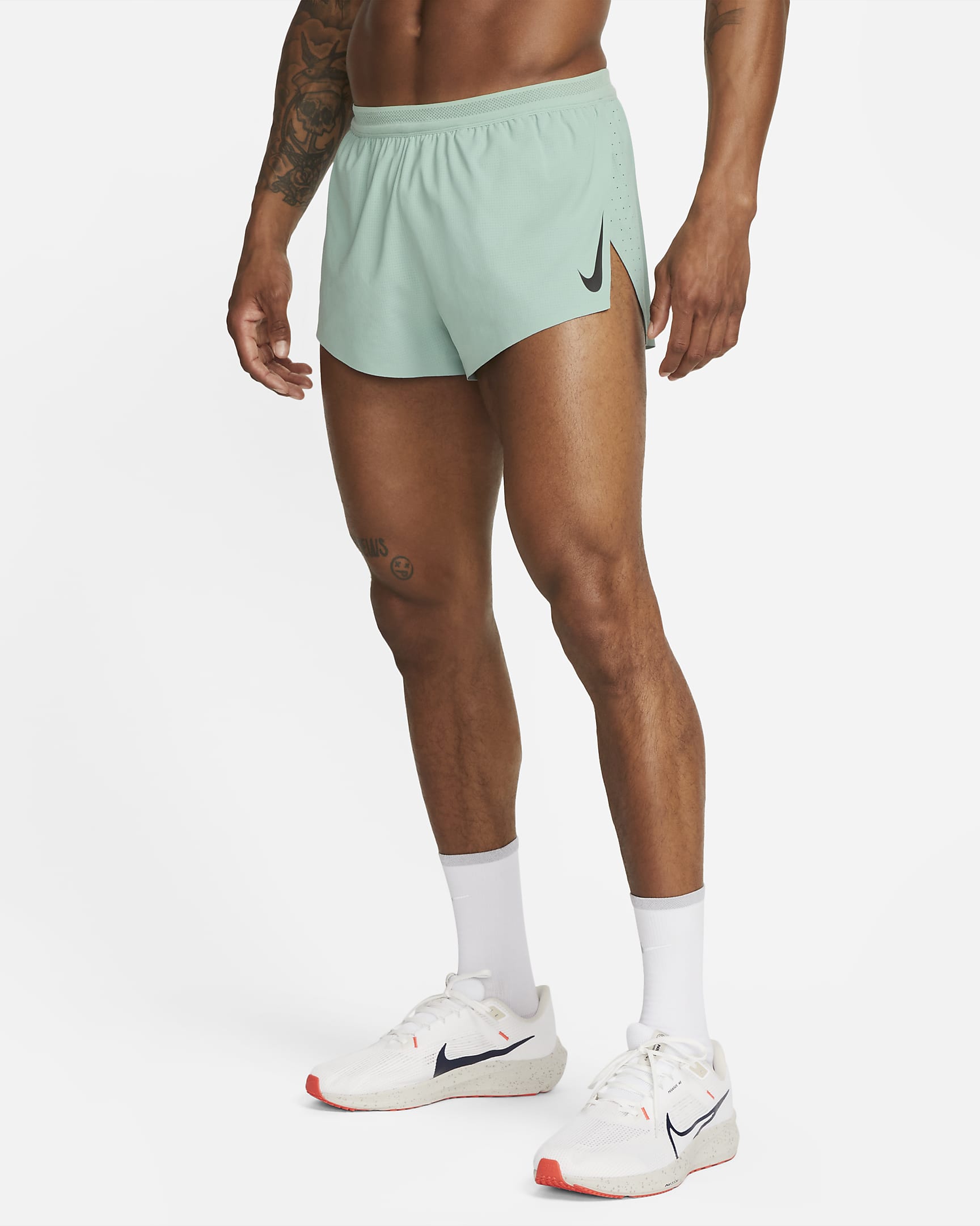 Nike AeroSwift fôret løpeshorts til herre (5 cm) - Mineral/Svart