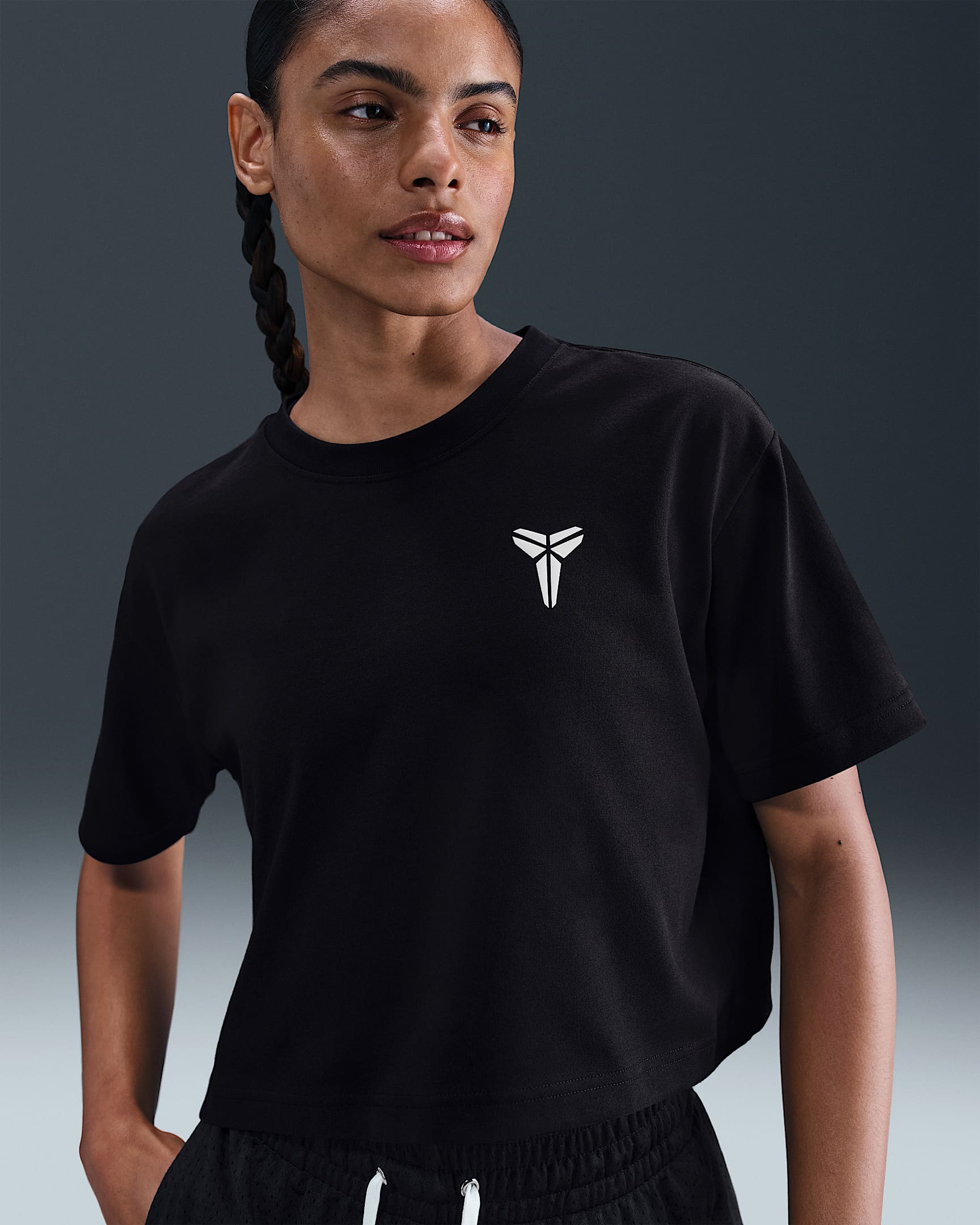 Kobe Women's Dri-FIT Cropped Basketball T-Shirt - Black