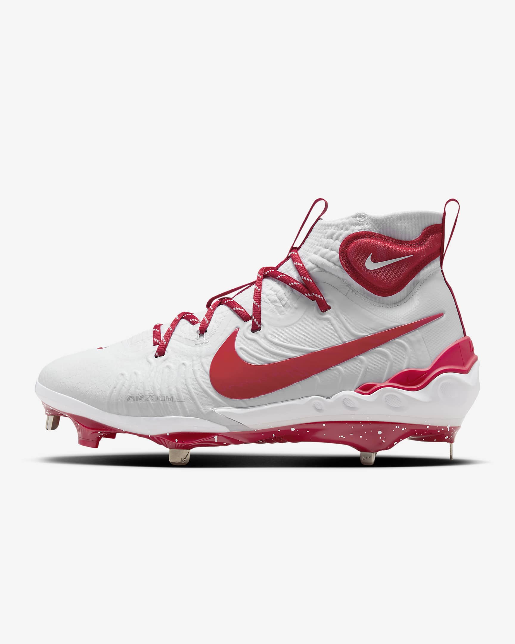 Tacos de béisbol para hombre Nike Alpha Huarache NXT - Blanco/Platino puro/Rojo universitario