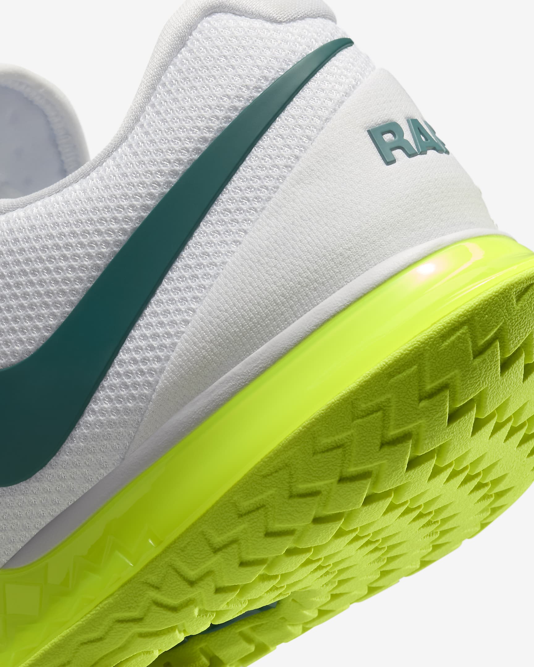 Sapatilhas de ténis para piso duro NikeCourt Zoom Vapor Cage 4 Rafa para homem - Branco/Volt/Geode Teal