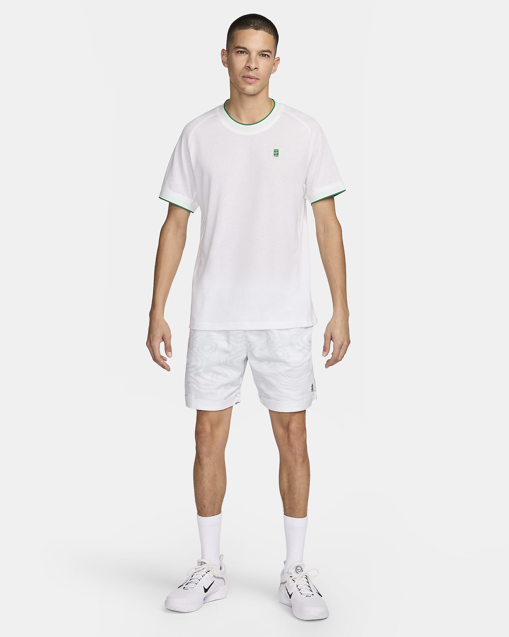 Haut de tennis à manches courtes NikeCourt Heritage pour homme - Blanc