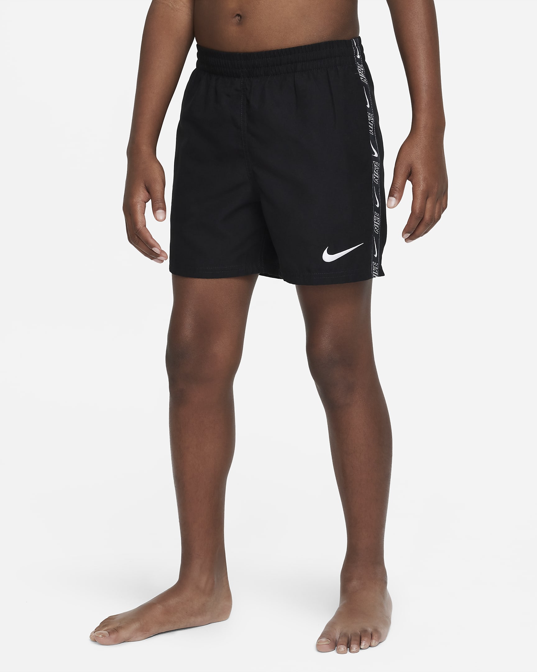 Short de bain et de volley-ball 10 cm Nike pour ado (garçon) - Noir/Blanc