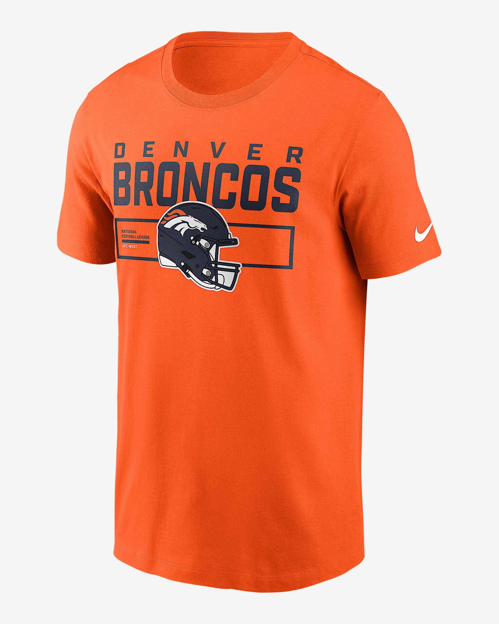 Denver Broncos Helmet Essential Men's Nike NFL T-Shirt - Orange