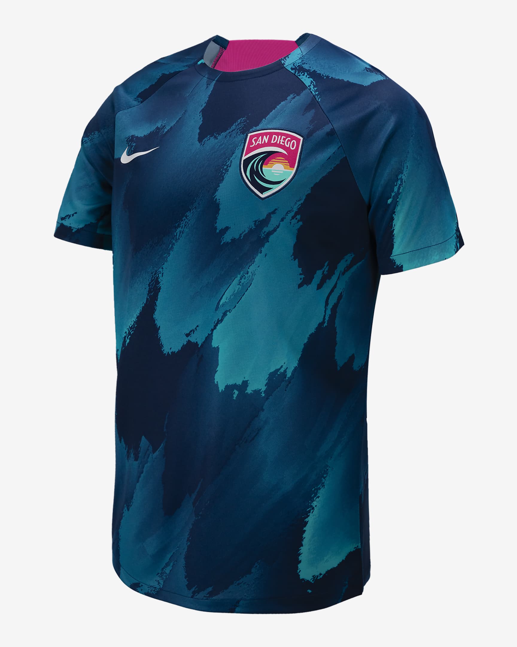 Playera Nike de la NWSL para antes del partido para hombre San Diego Wave FC - Azul vacío