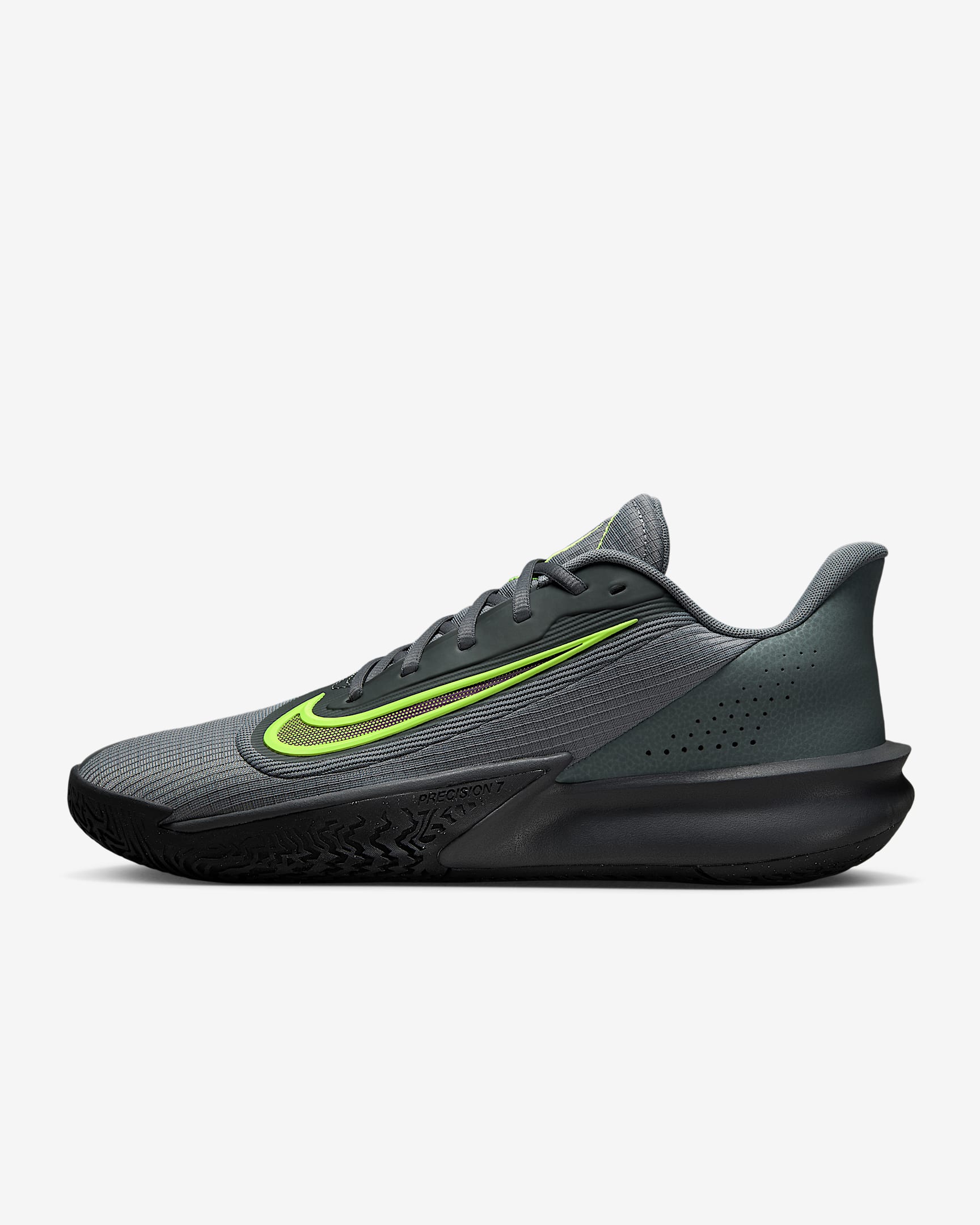 Nike Precision 7 Basketball Shoes - Smoke Grey/Black/Anthracite/Volt