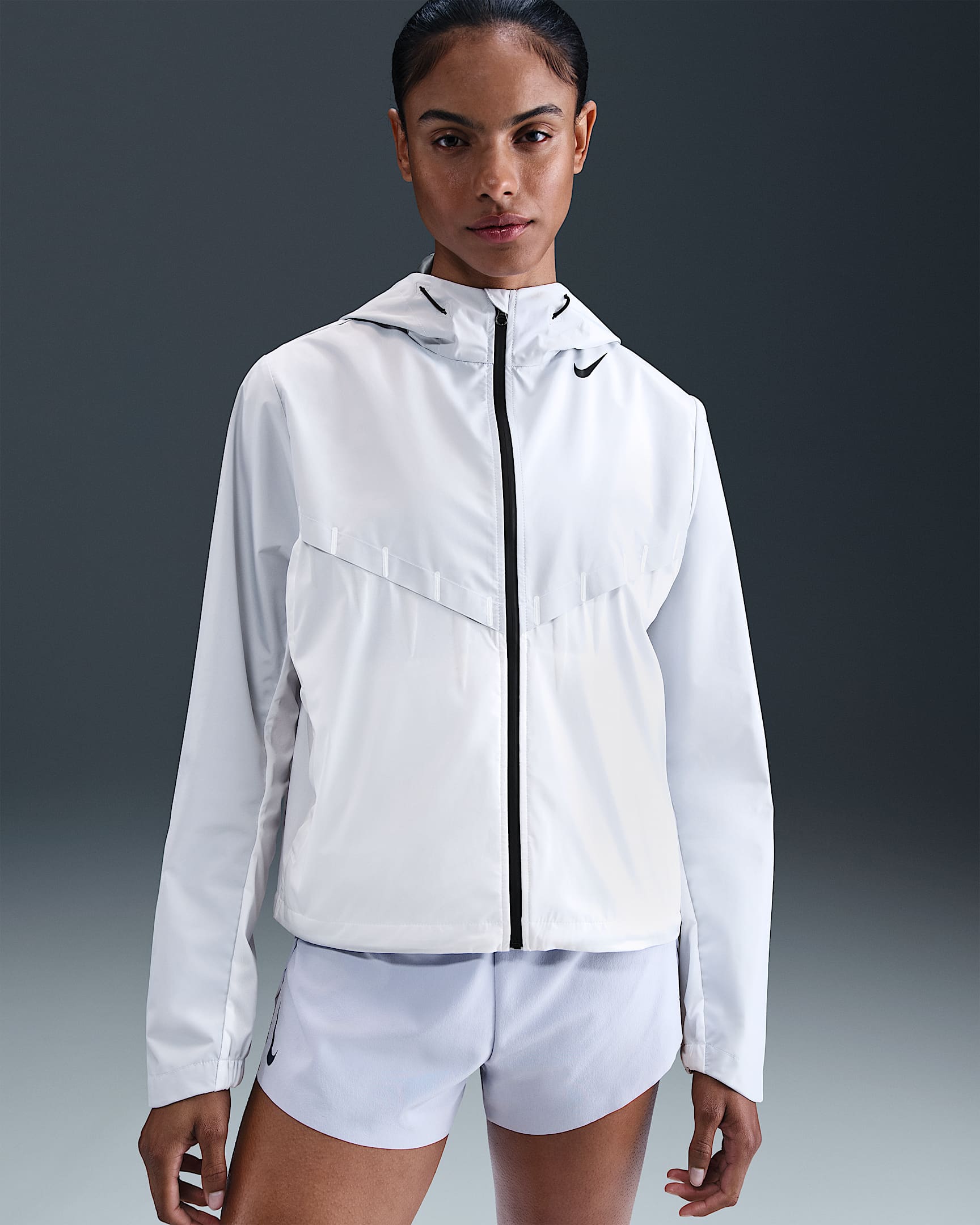 Veste de running Storm-FIT Nike AeroSwift Aerogami pour femme - Blanc/Noir